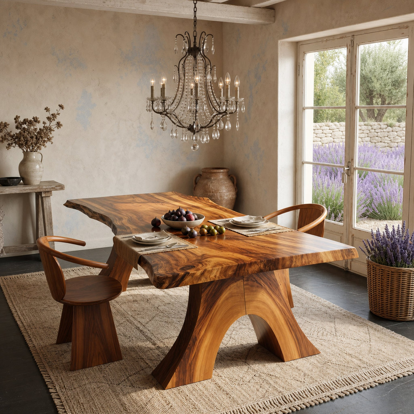 Modern Organic Edge Dining Table For Open Living Space