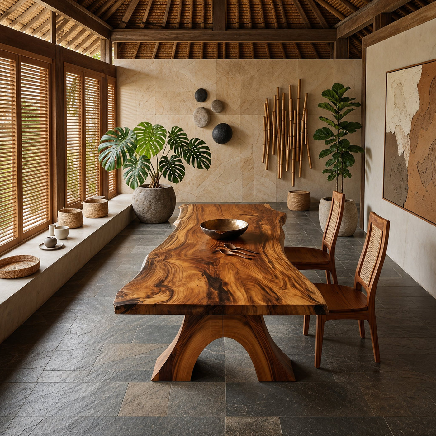 Modern Organic Edge Dining Table For Open Living Space - product view 2