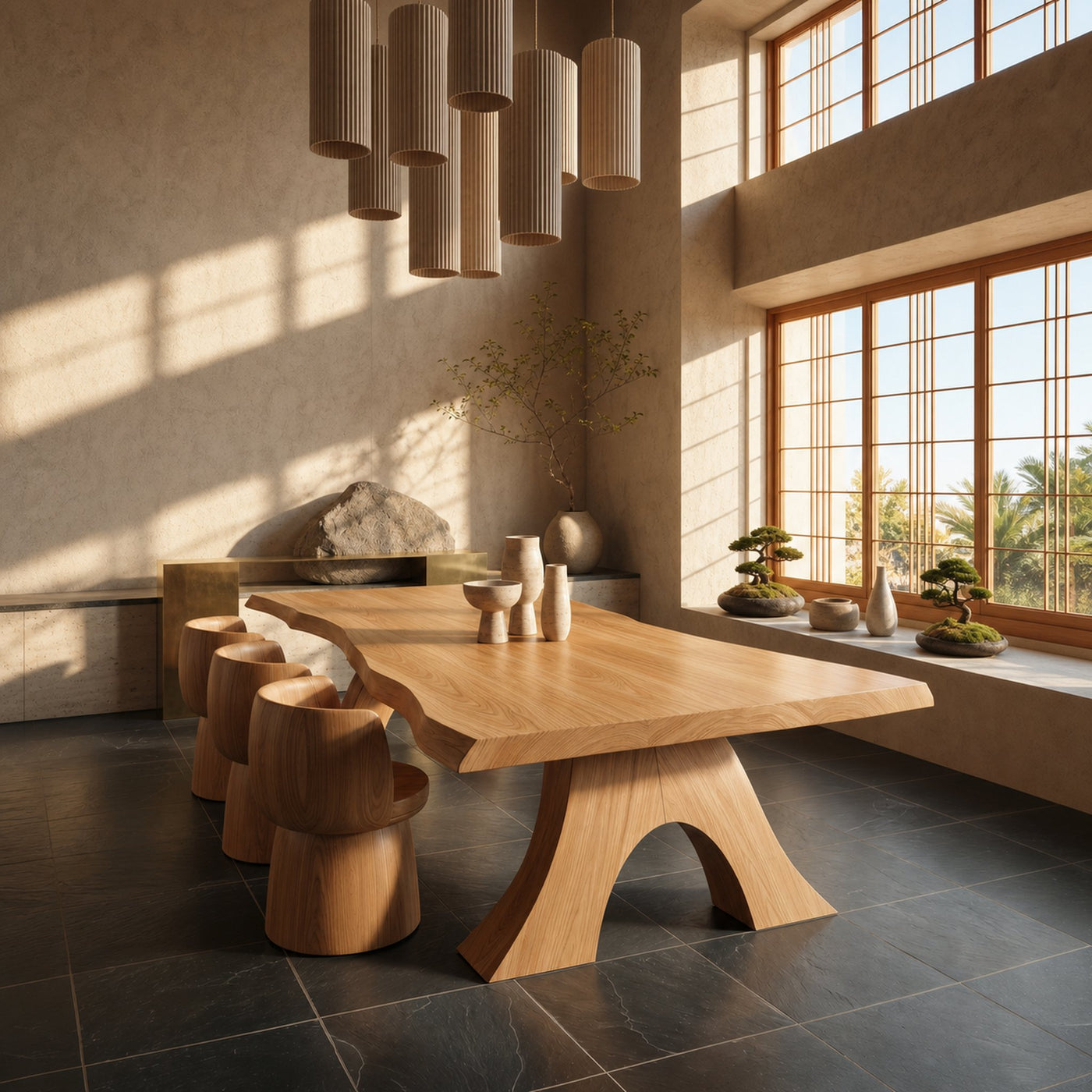 Modern Organic Edge Dining Table For Open Living Space - product view 5