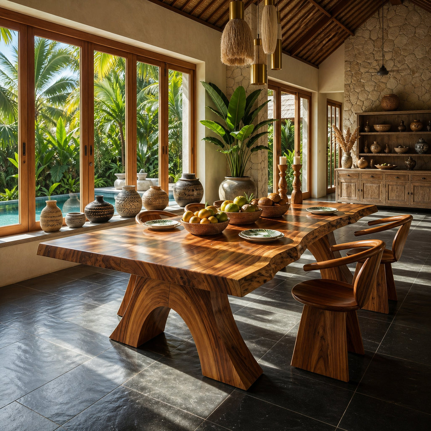 Modern Organic Edge Dining Table For Open Living Space - product view 6