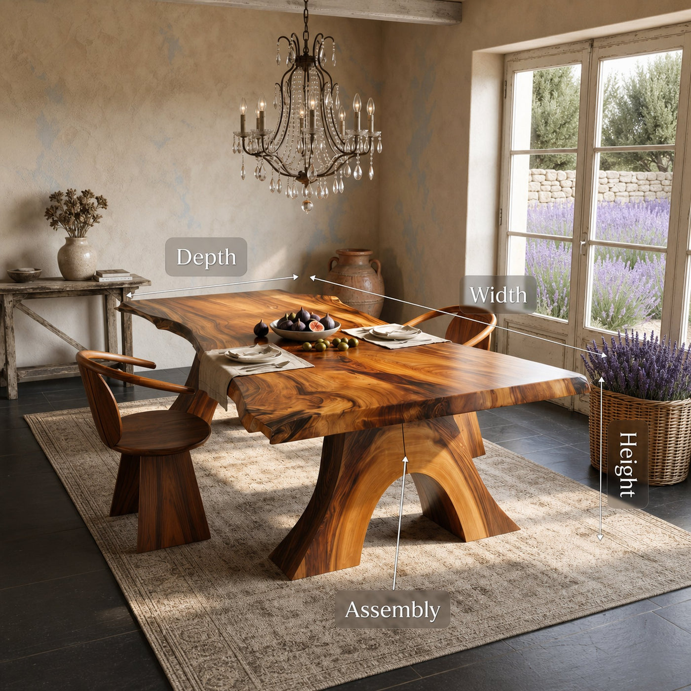 Modern Organic Edge Dining Table For Open Living Space - product view 8