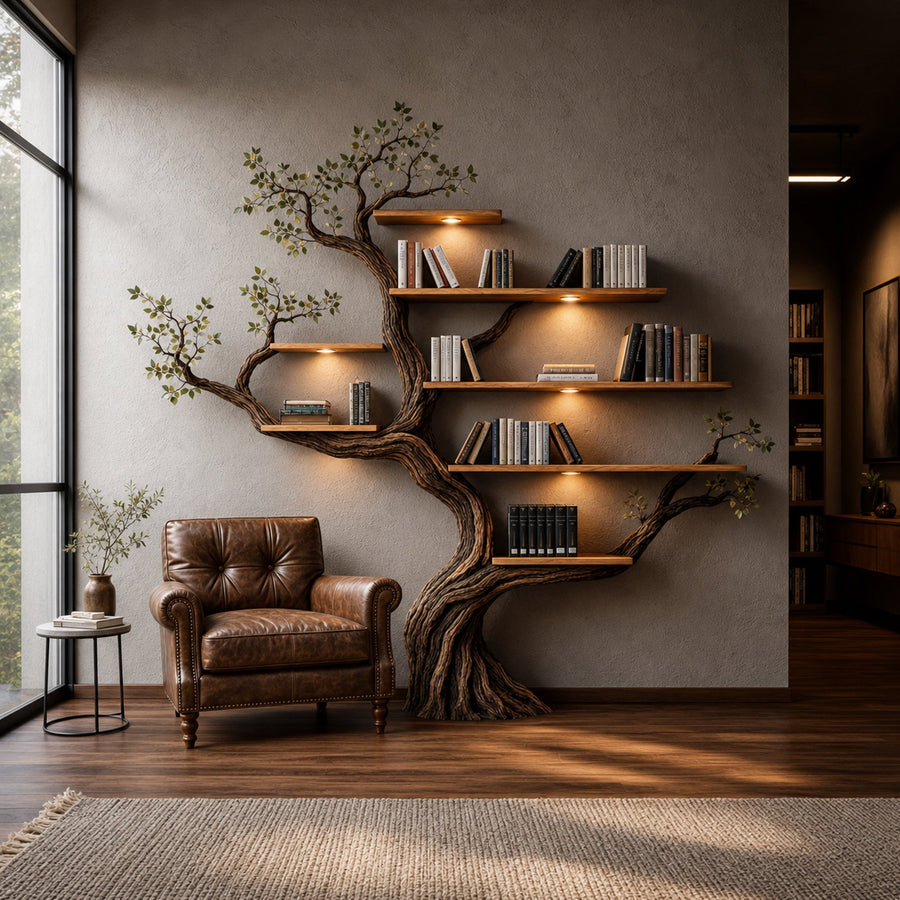 Modern Organic Living Room Interior Flowing Sculptural Wall Feature