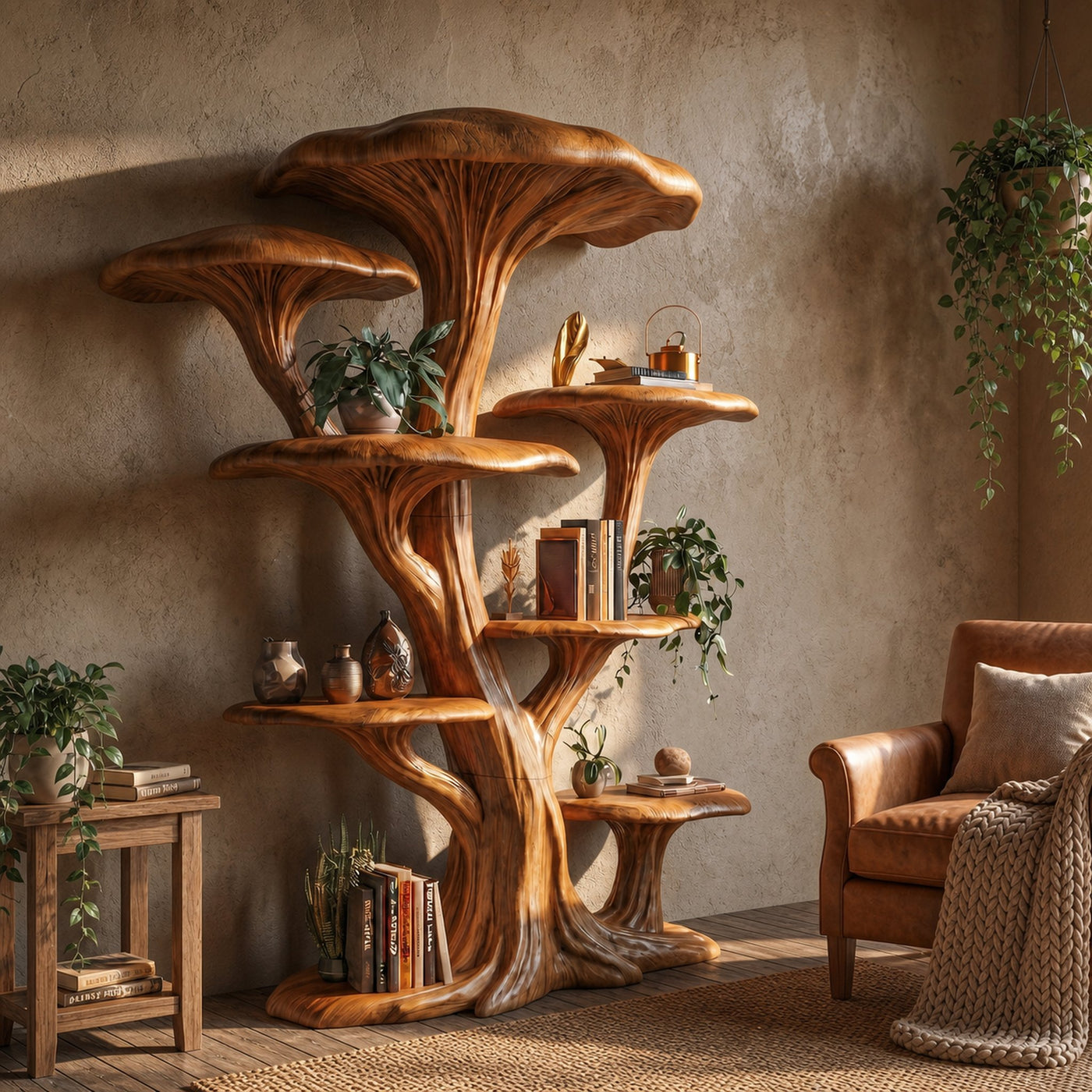 Modern Organic Mushroom Bookcase For Living Room And Bedroom - product view 6