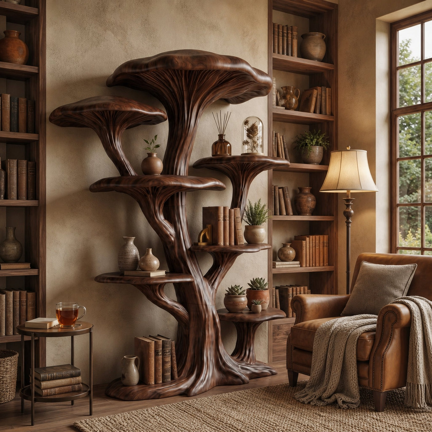 Modern Organic Mushroom Bookcase For Living Room And Bedroom - product view 7