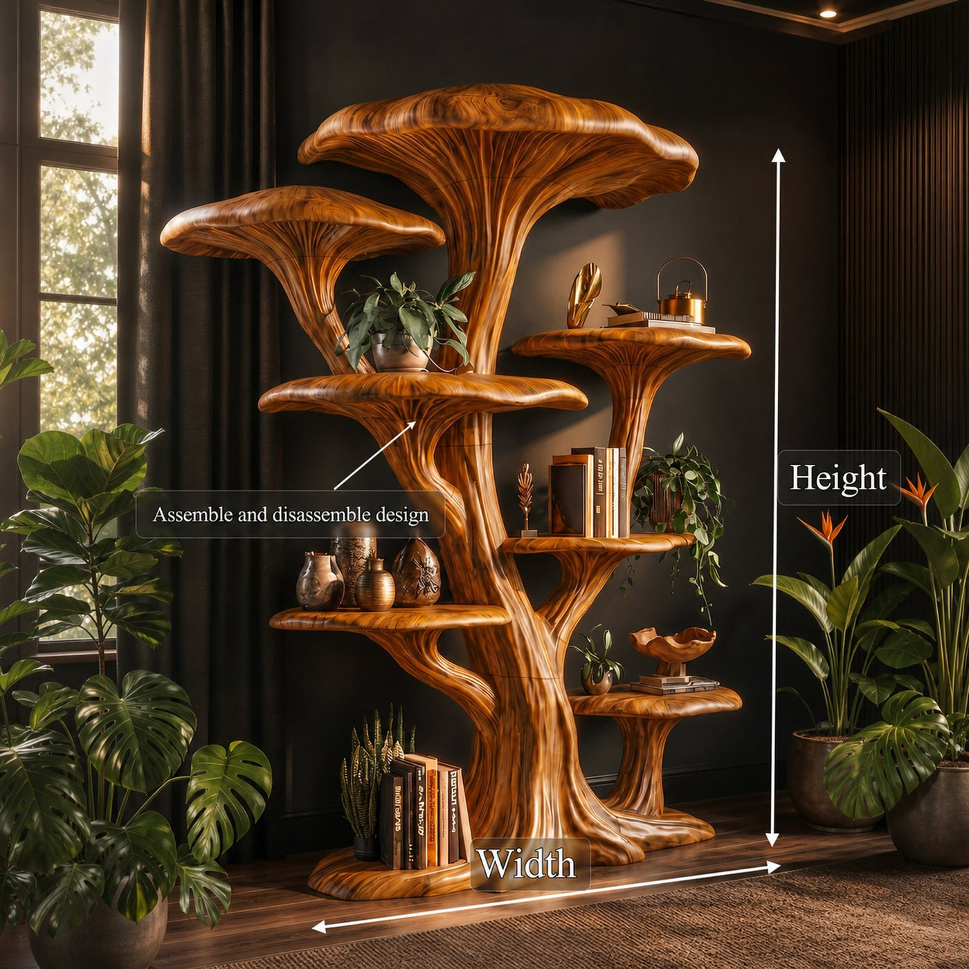 Modern Organic Mushroom Bookcase For Living Room And Bedroom - product view 8