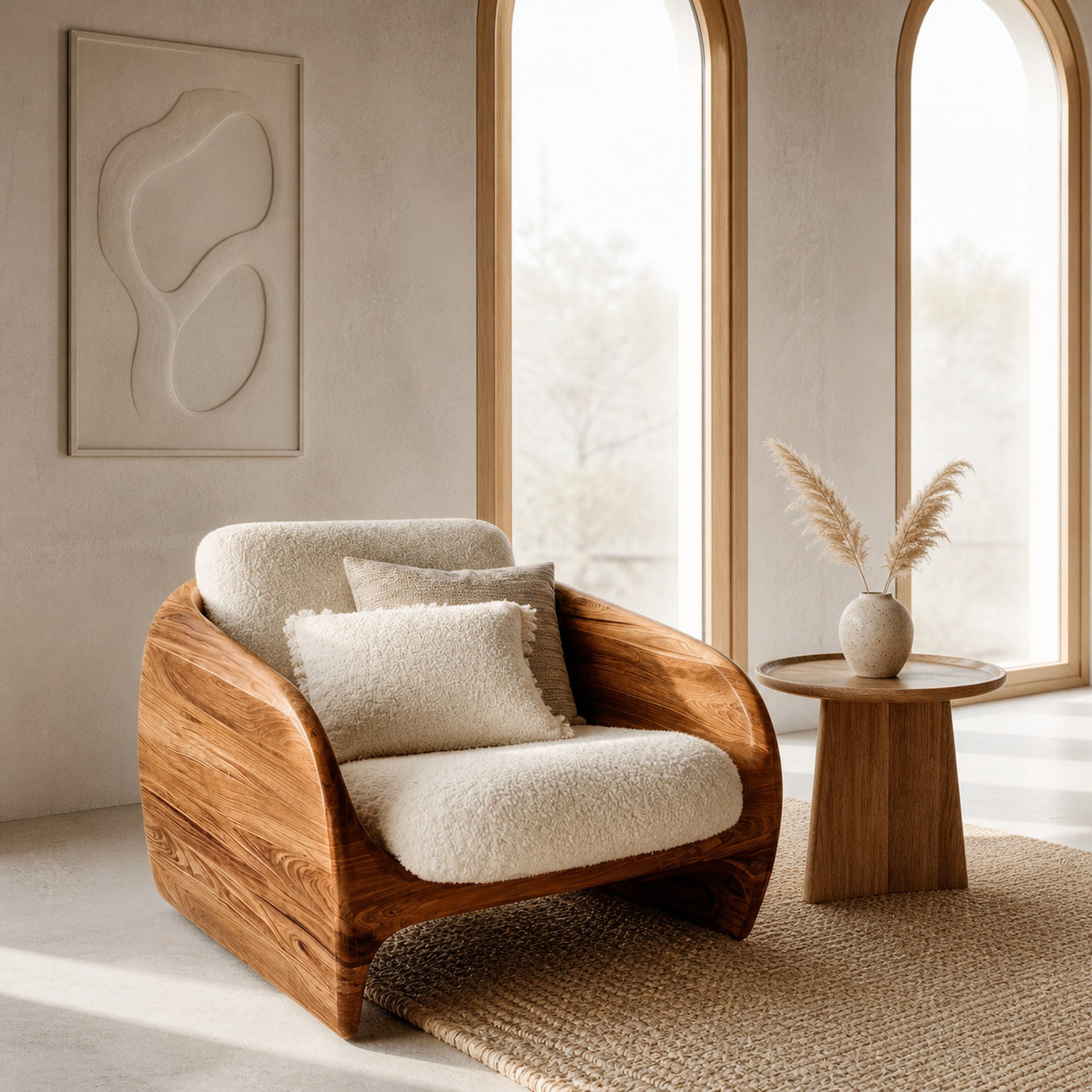Modern Organic Natural Wood Chair For Cozy Living Room - product view 6