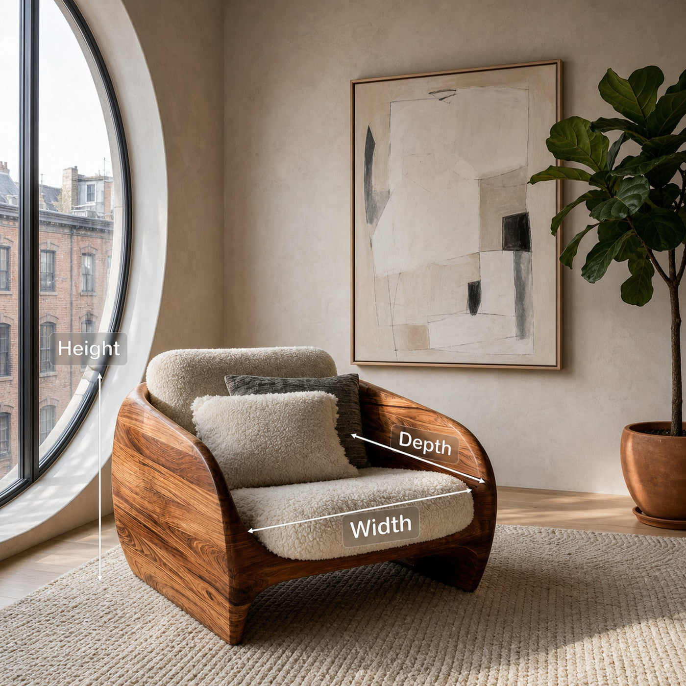 Modern Organic Natural Wood Chair For Cozy Living Room - product view 8