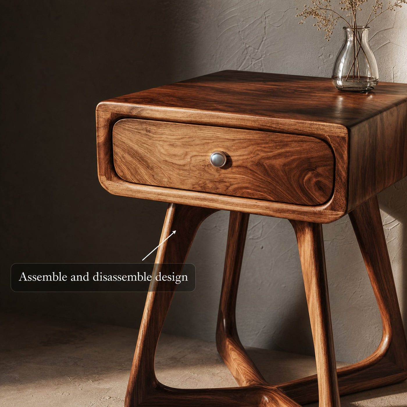 Modern Organic Nightstand Bedroom Or Reading Room - product view 3