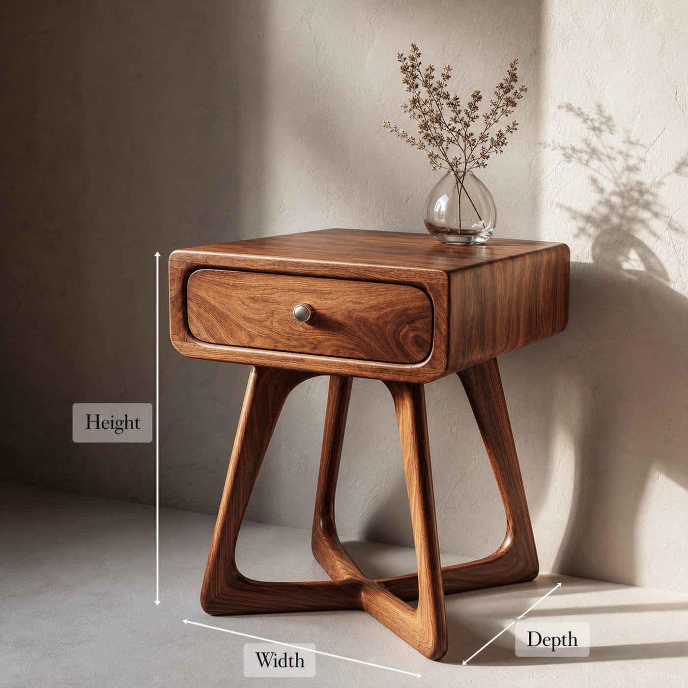 Modern Organic Nightstand Bedroom Or Reading Room - product view 6