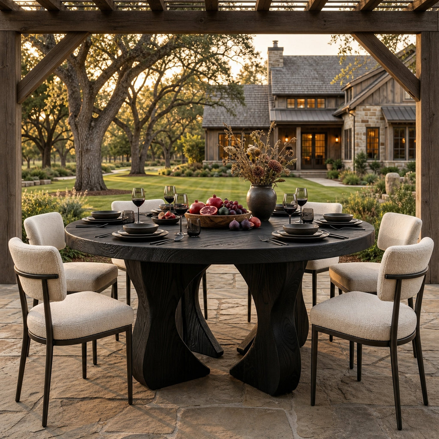 Modern Organic Round Dining Table For Dining Room And Kitchen - product view 4