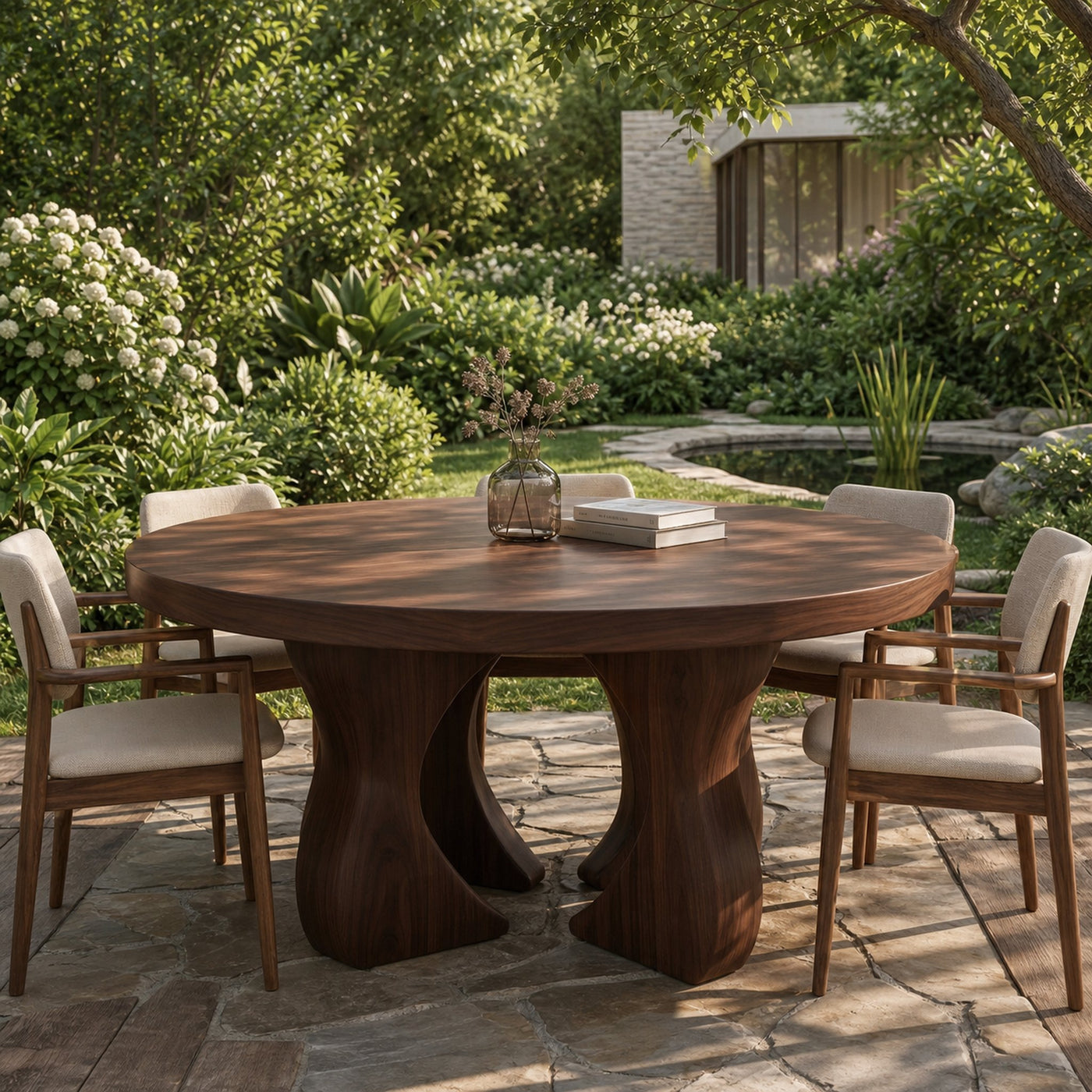 Modern Organic Round Dining Table For Dining Room And Kitchen - product view 7