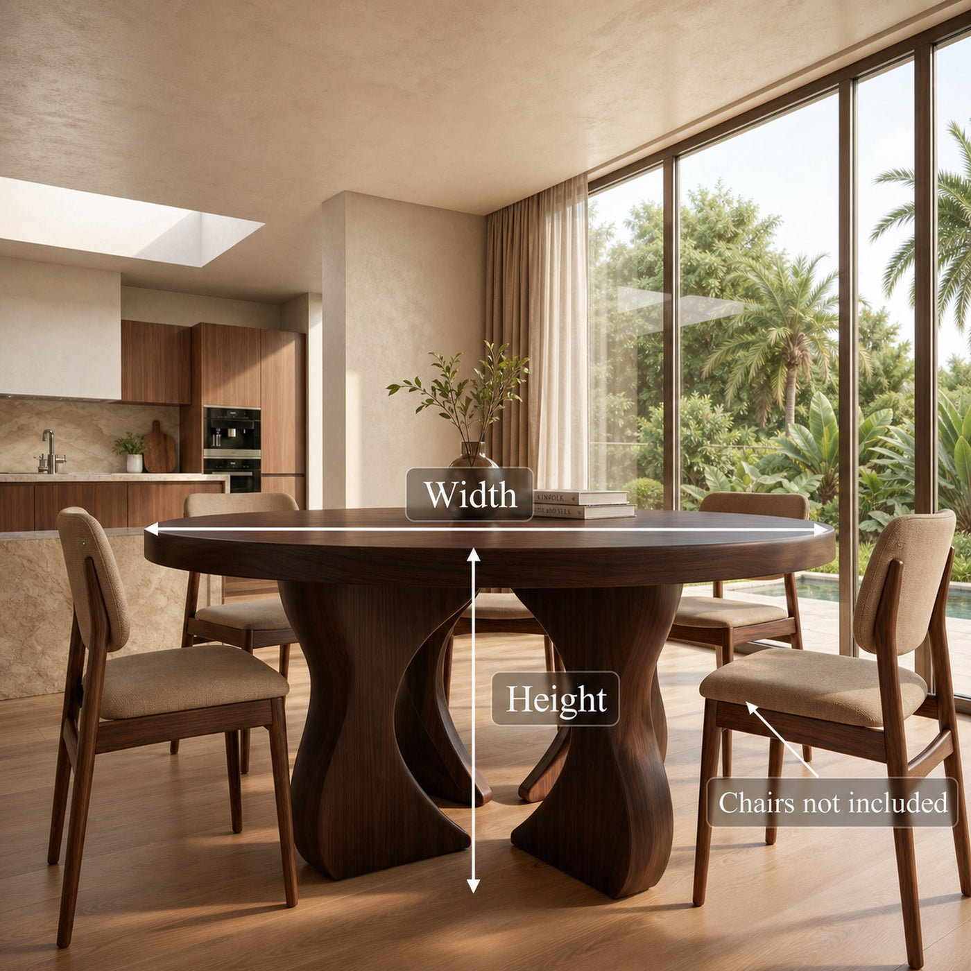 Modern Organic Round Dining Table For Dining Room And Kitchen - product view 8