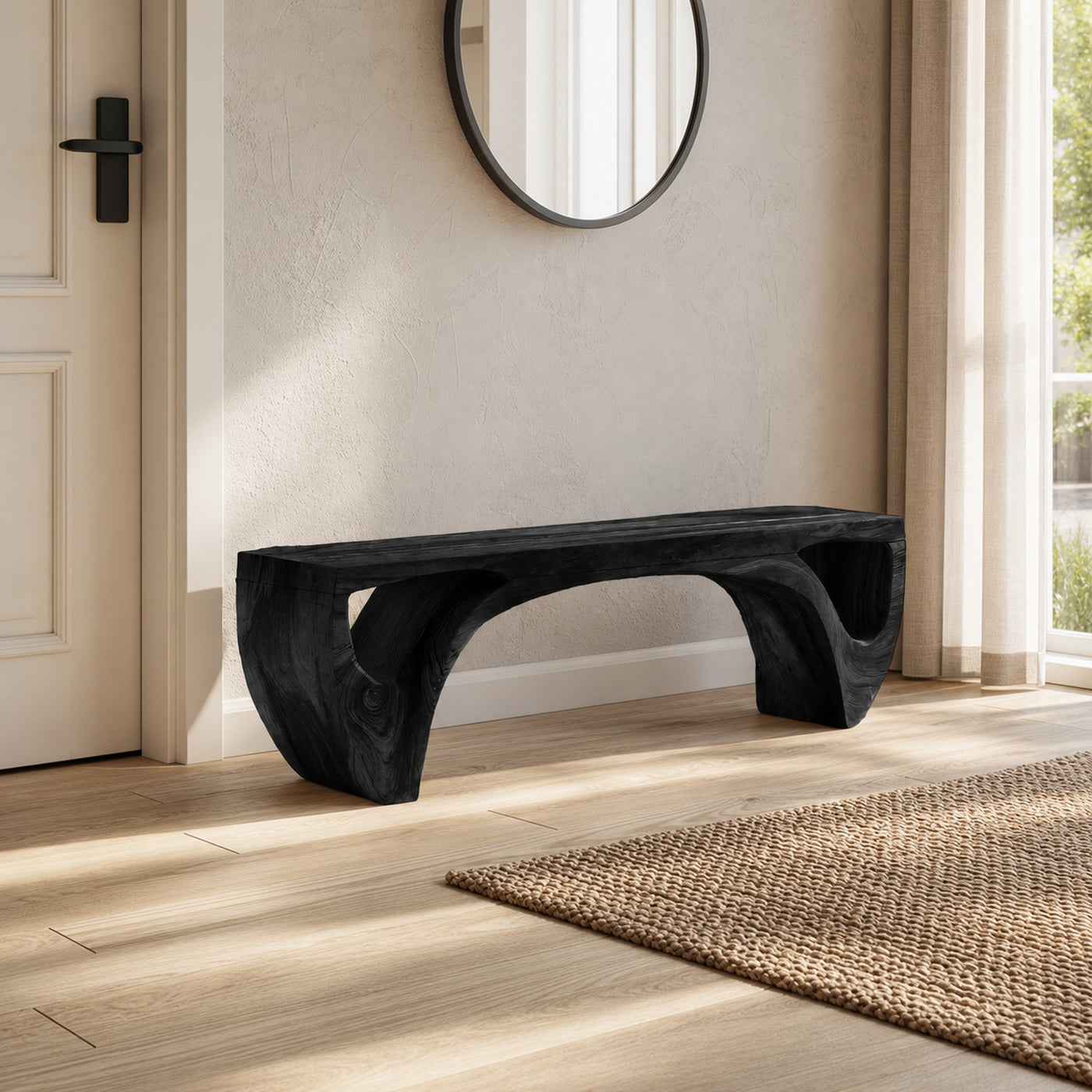 Modern Organic Sculptural Bench For Living Room - product view 7