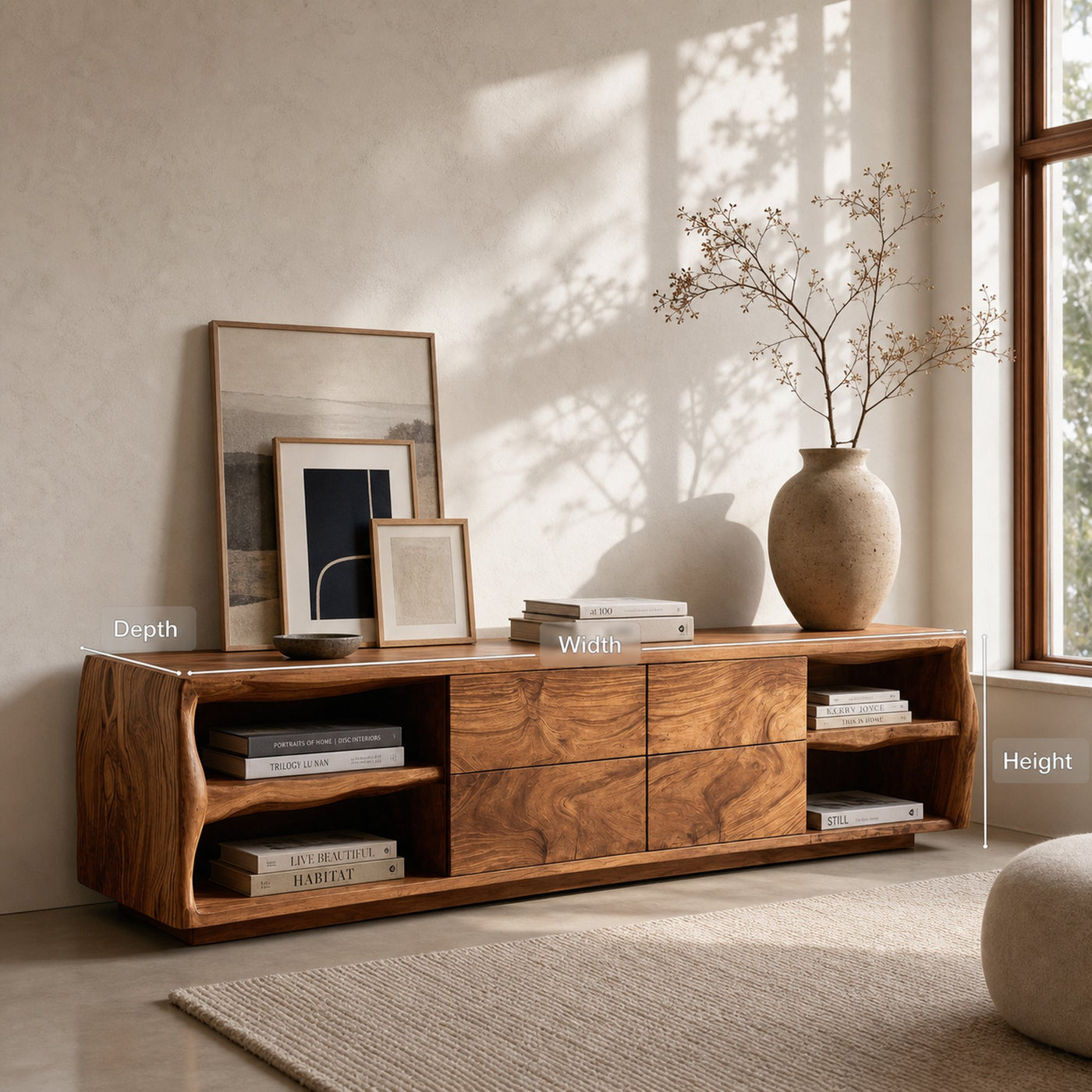 Modern Organic Sideboard Console Storage For Living Room - product view 8