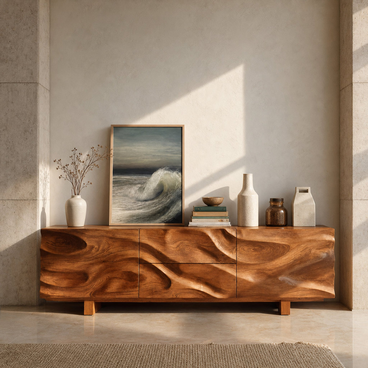 Modern Organic Sideboard Storage Cabinet For Living Room