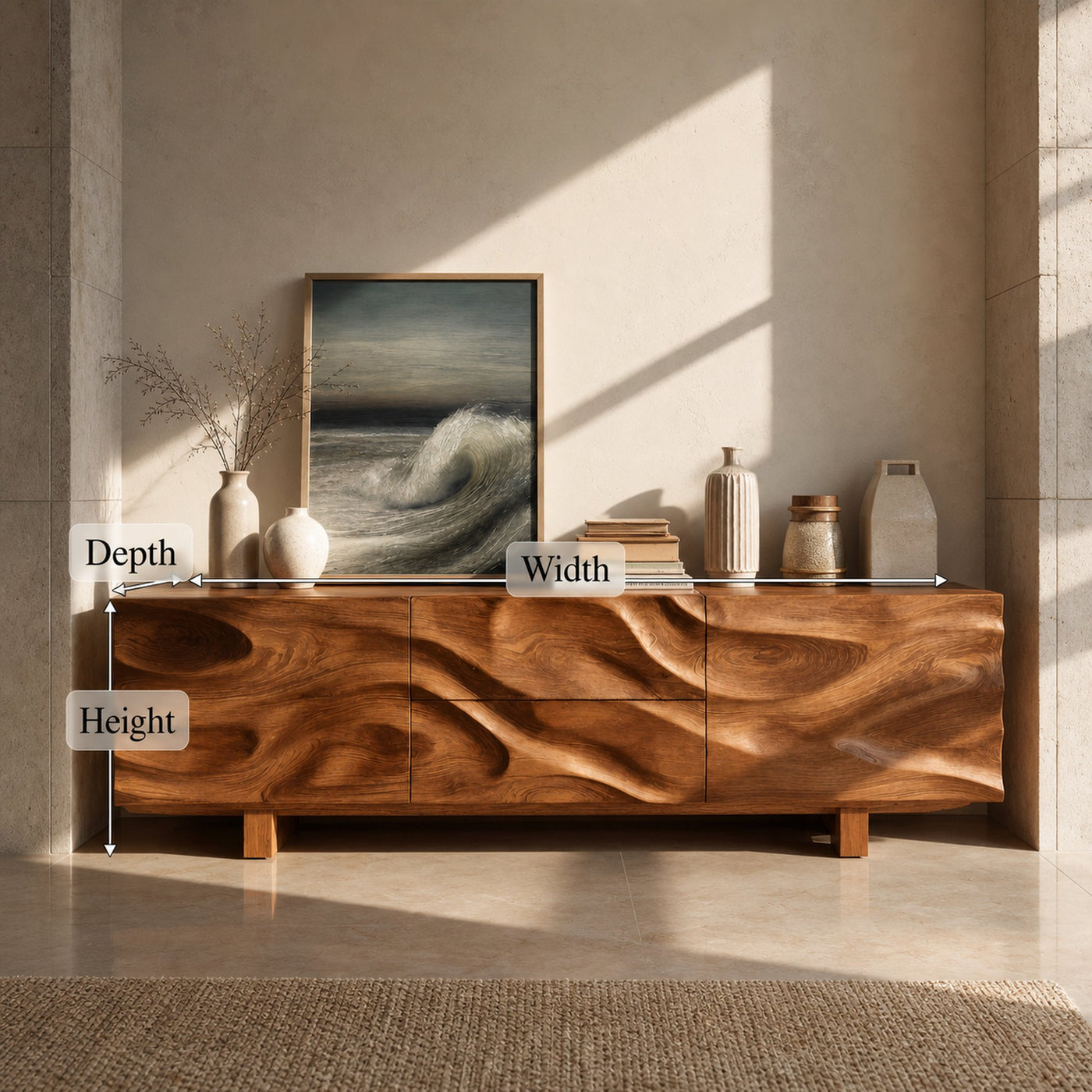 Modern Organic Sideboard Storage Cabinet For Living Room - product view 8