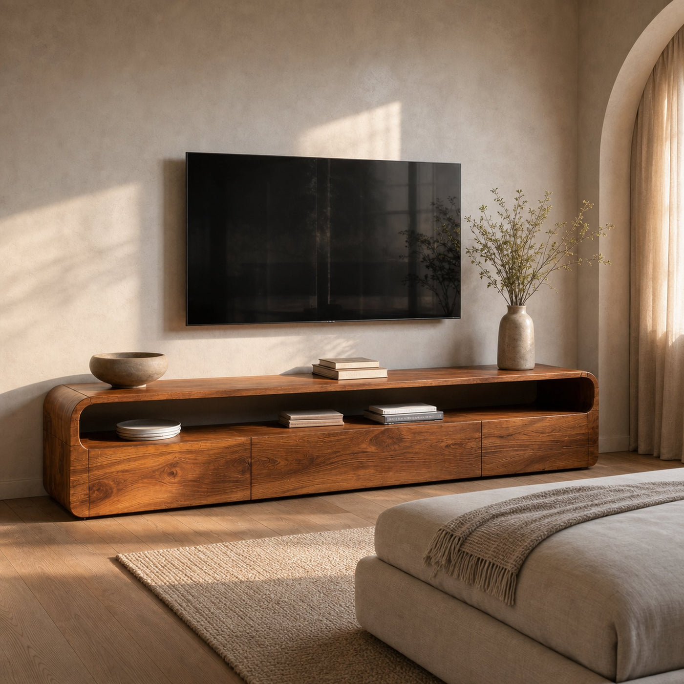 Modern Organic TV Console For Living Room