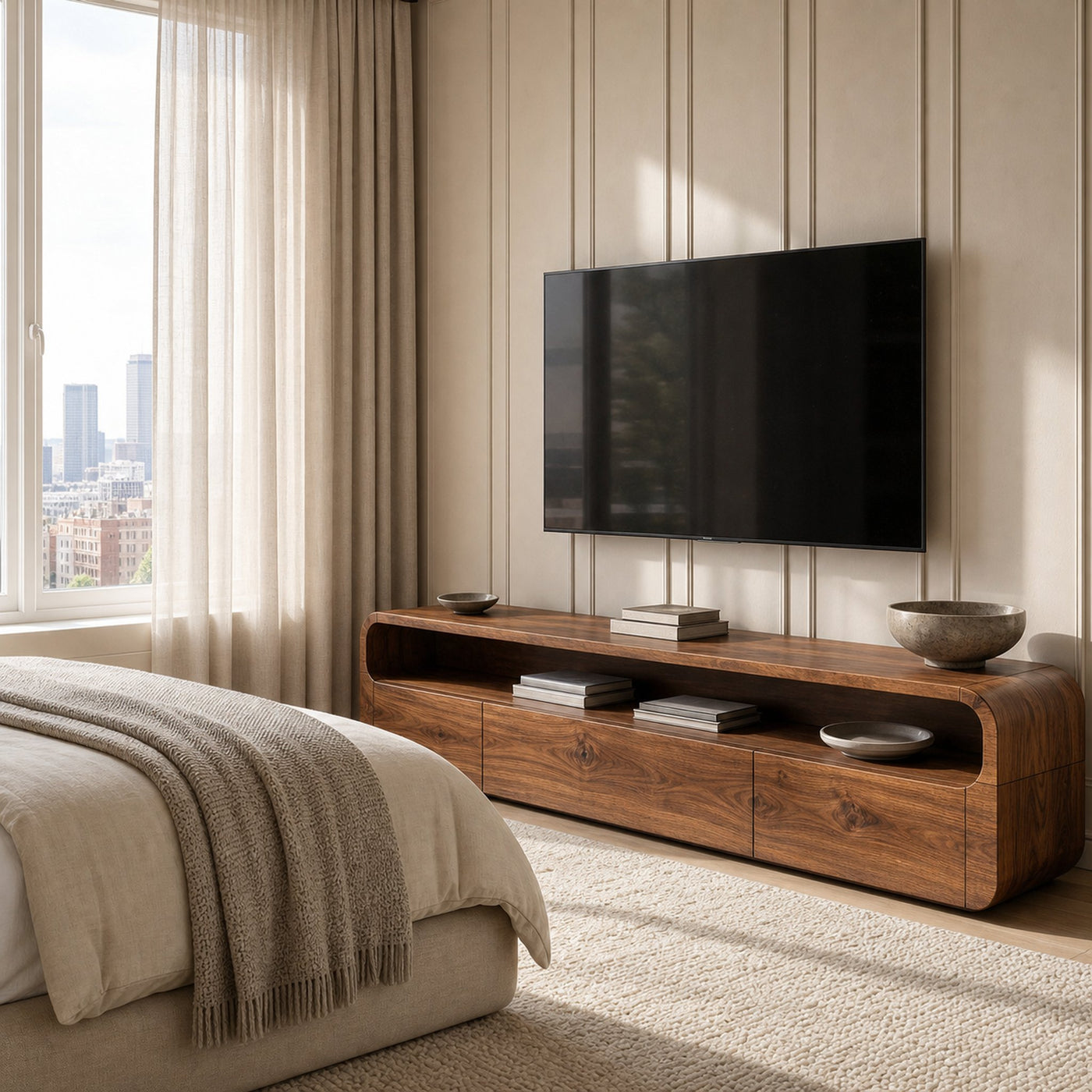 Modern Organic TV Console For Living Room - product view 6