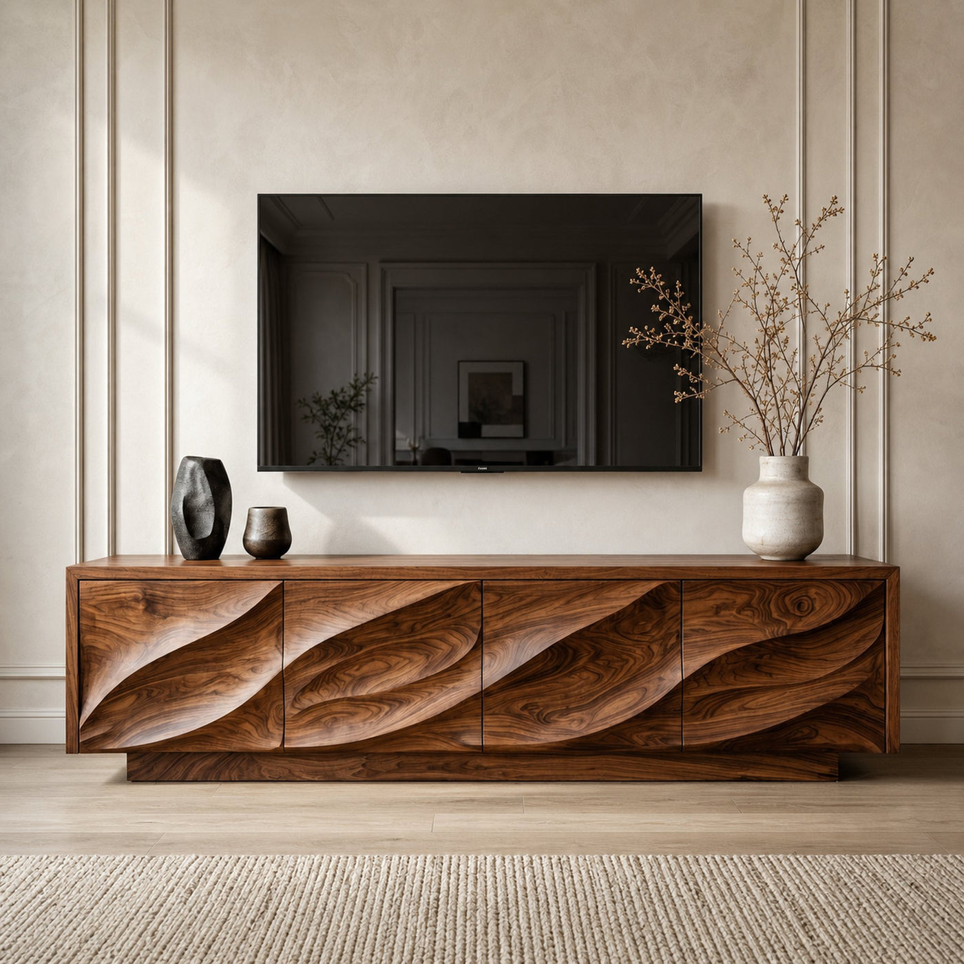 Modern Organic Wood TV Cabinet For Living Room - product view 6