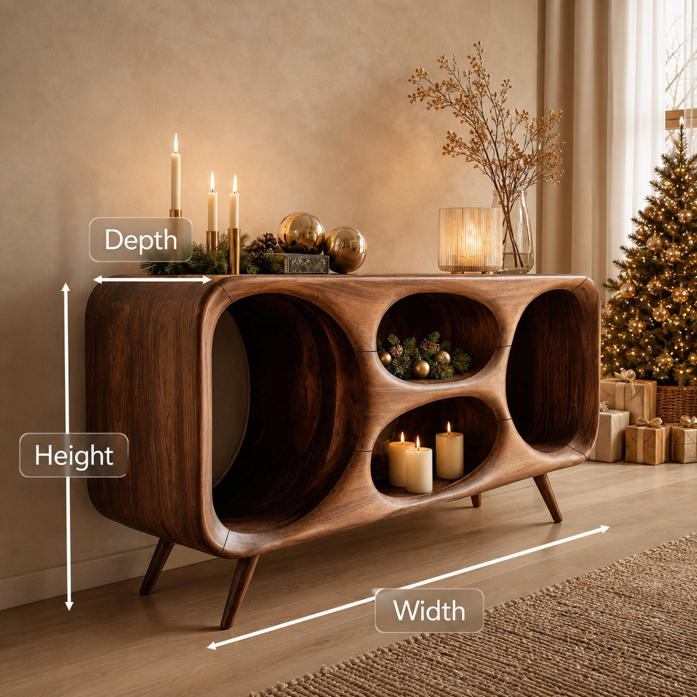 Modern Oval Sideboard For Holiday Decoration - product view 9