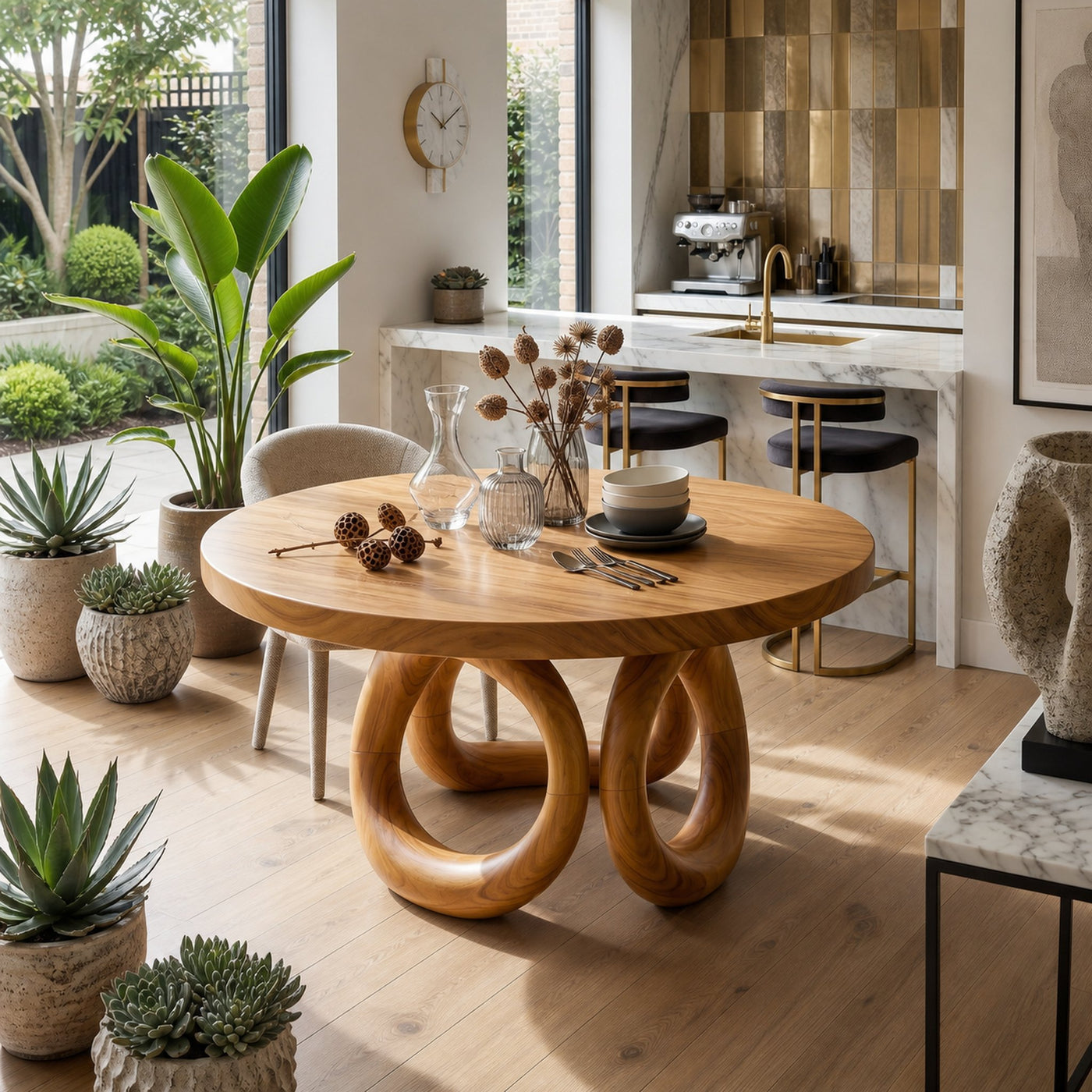 Modern Round Dining Set For Garden Kitchen - product view 2