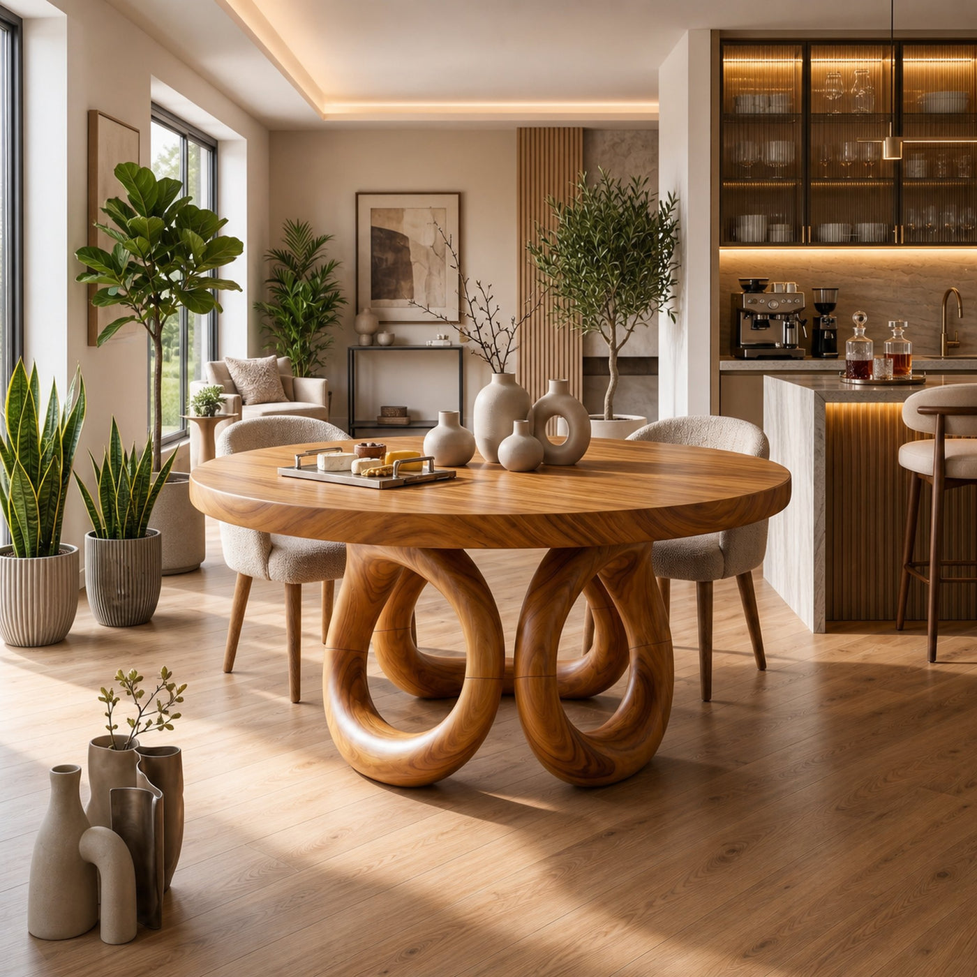 Modern Round Dining Set For Garden Kitchen - product view 5