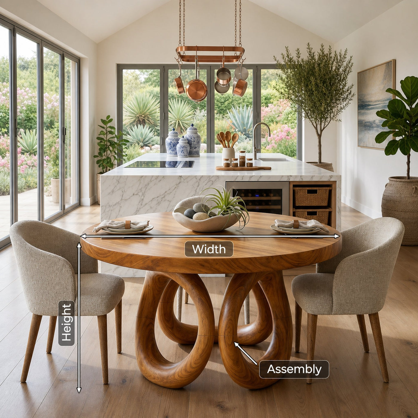 Modern Round Dining Set For Garden Kitchen - product view 8