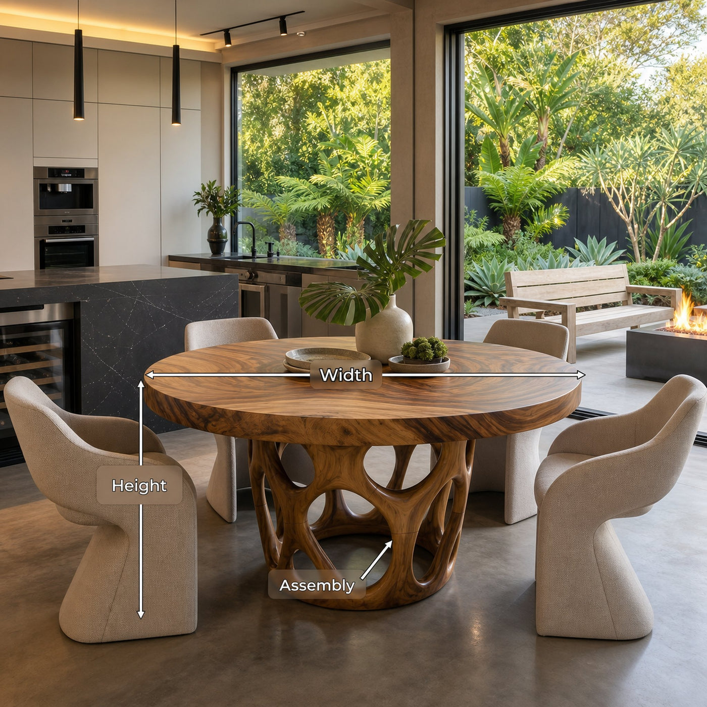 Modern Round Gathering Table For Garden View Room - product view 8
