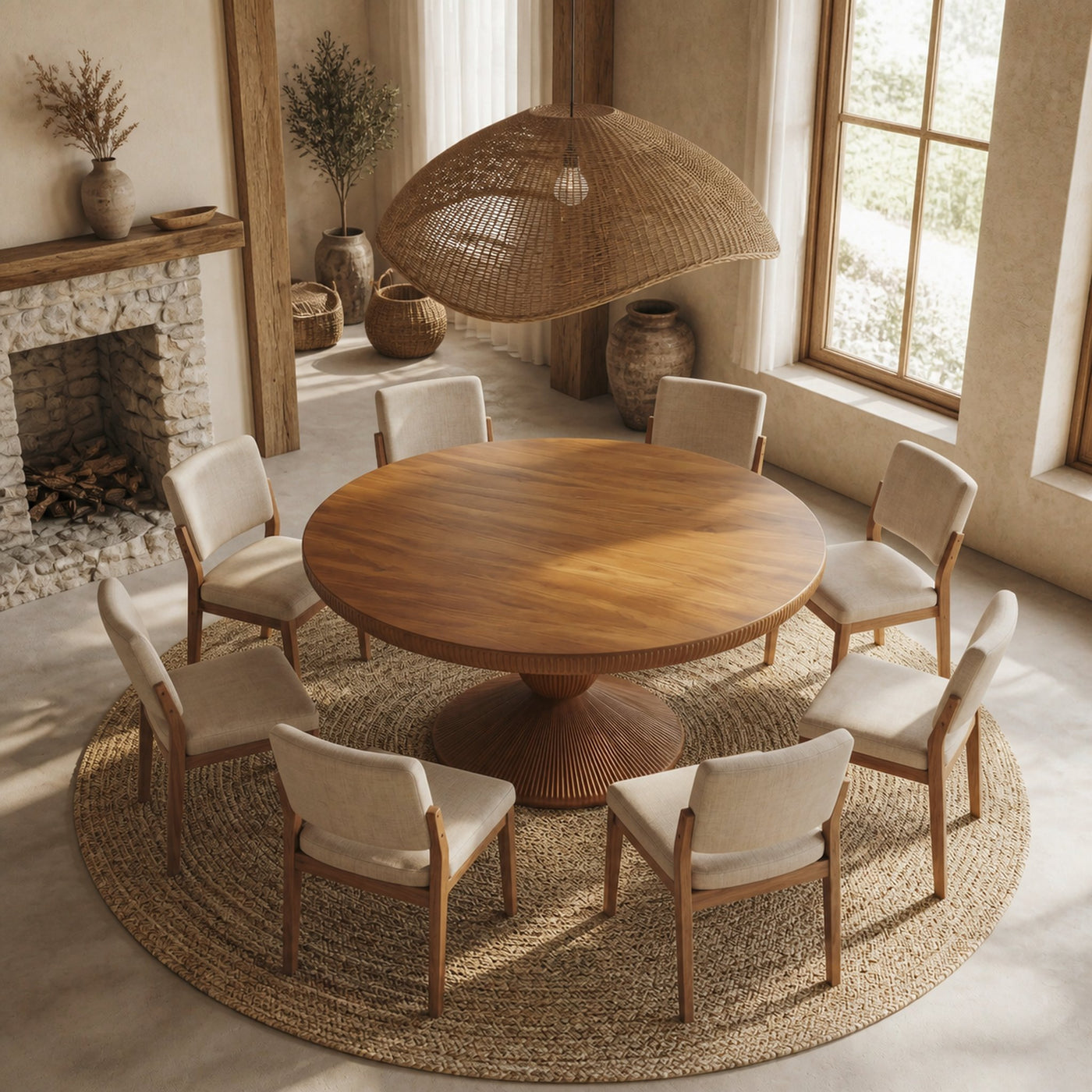 Modern Round Pedestal Dining Table For Dining Room And Kitchen - product view 2