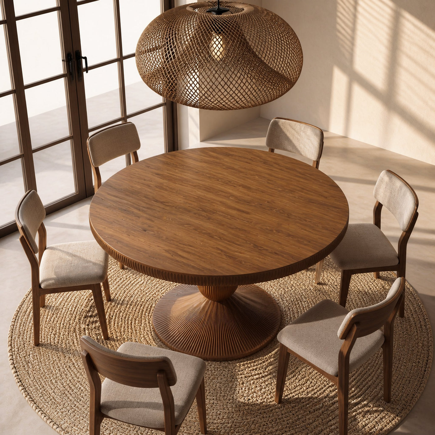 Modern Round Pedestal Dining Table For Dining Room And Kitchen - product view 3