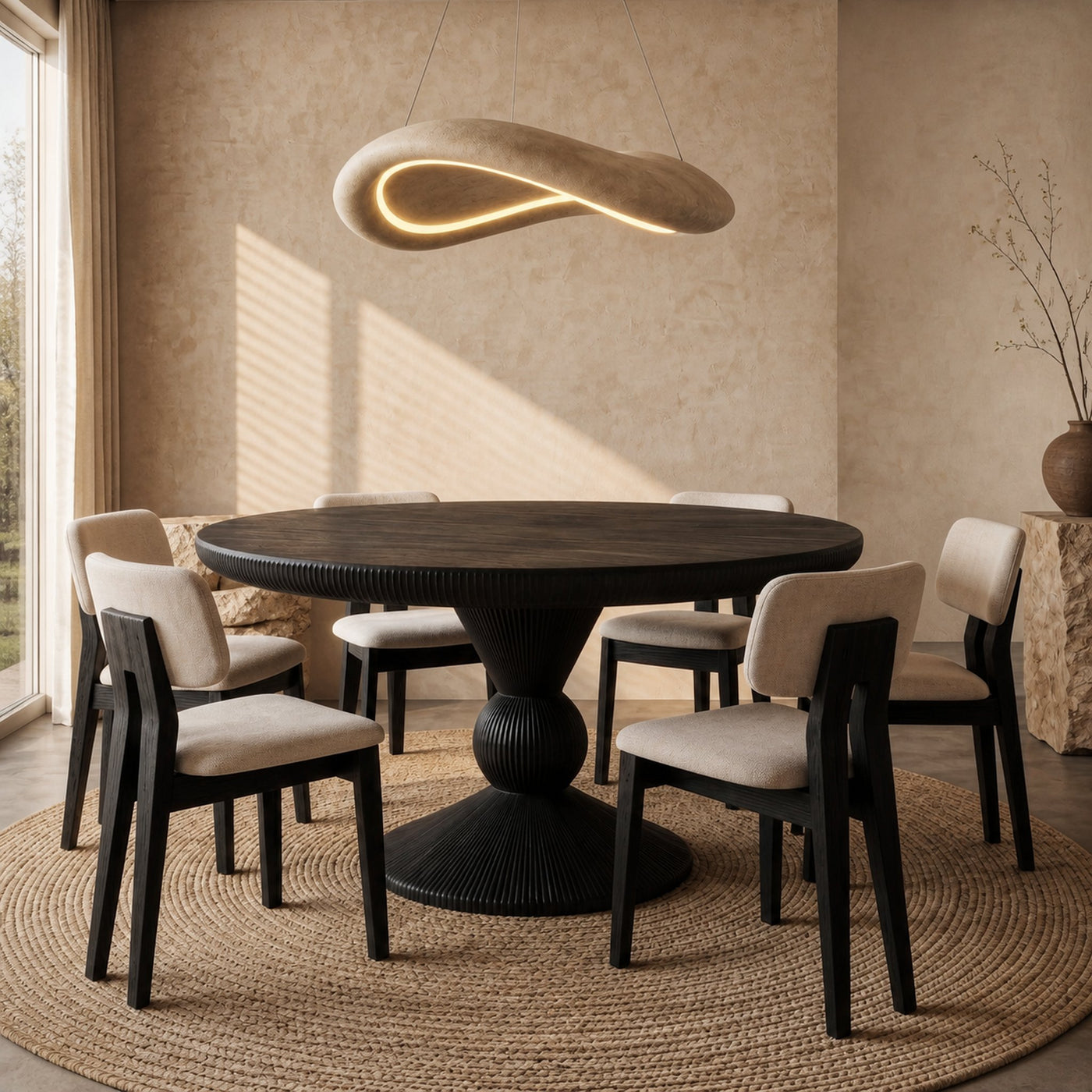 Modern Round Pedestal Dining Table For Dining Room And Kitchen - product view 4