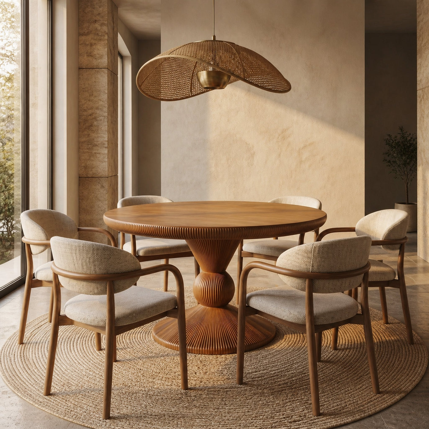 Modern Round Pedestal Dining Table For Dining Room And Kitchen - product view 6