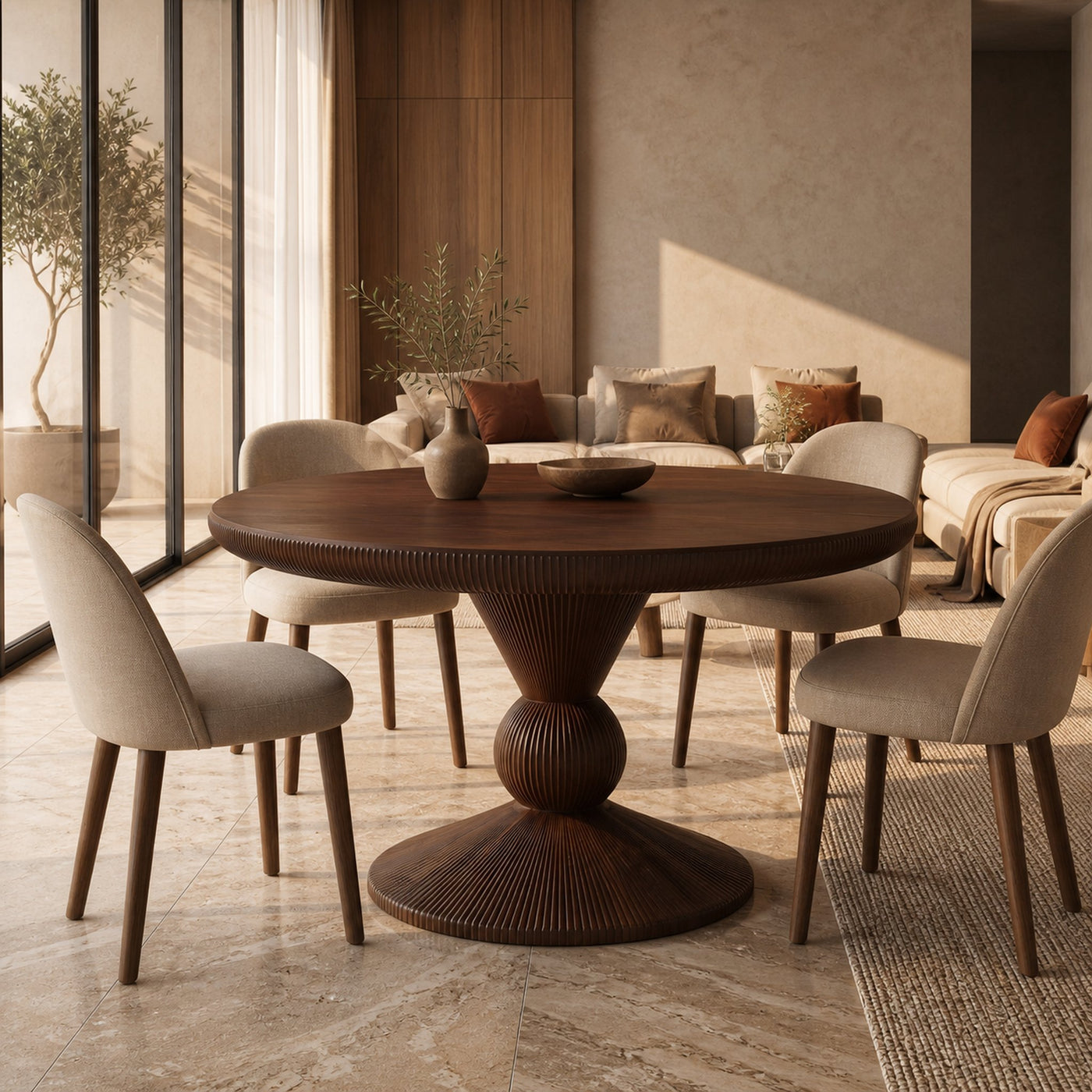 Modern Round Pedestal Dining Table For Dining Room And Kitchen - product view 7