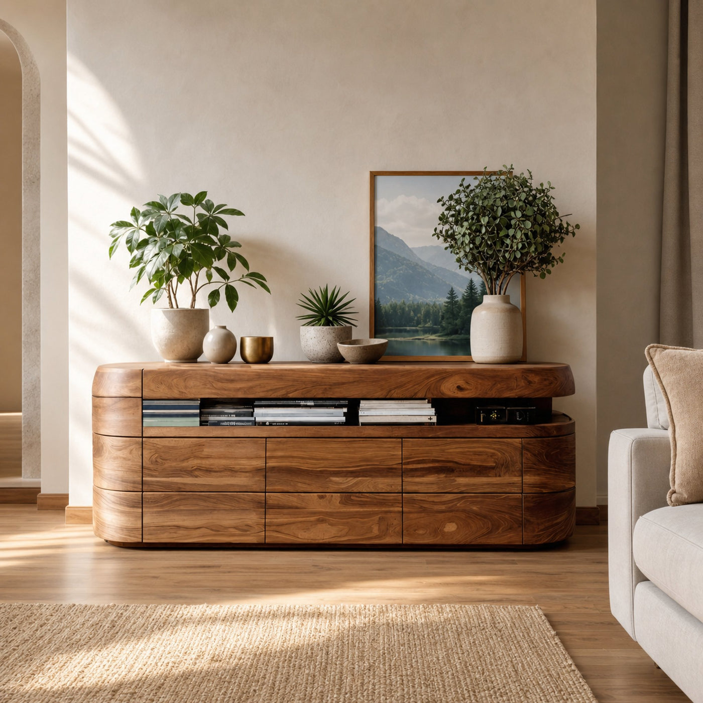 Modern Rounded Sideboard For Dining Room