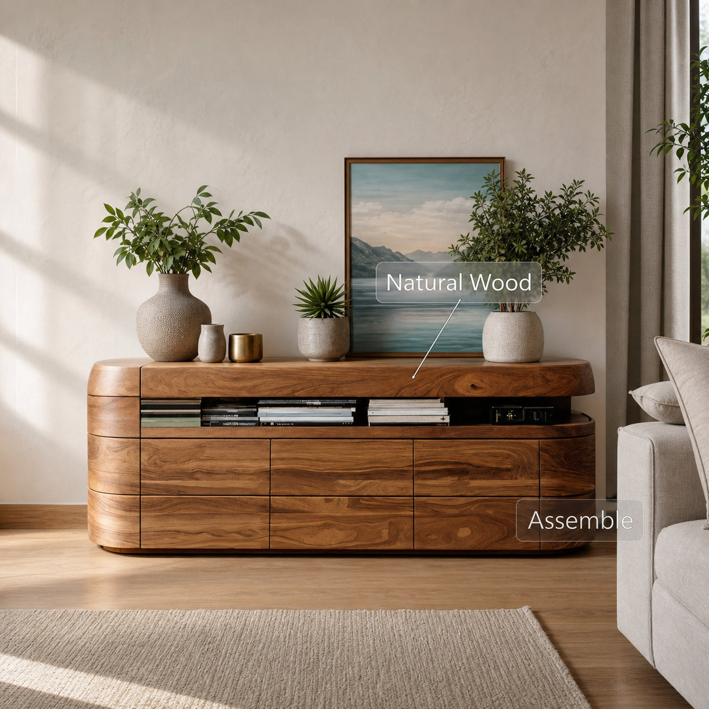 Modern Rounded Sideboard For Dining Room - product view 5