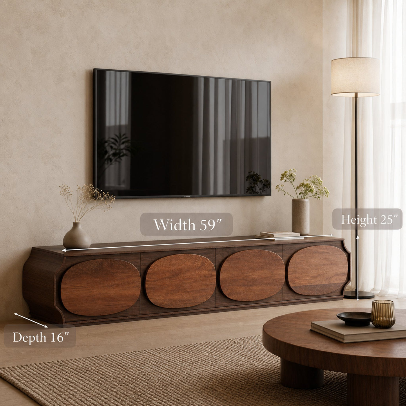 Modern Rounded TV Console For Living Room - product view 6