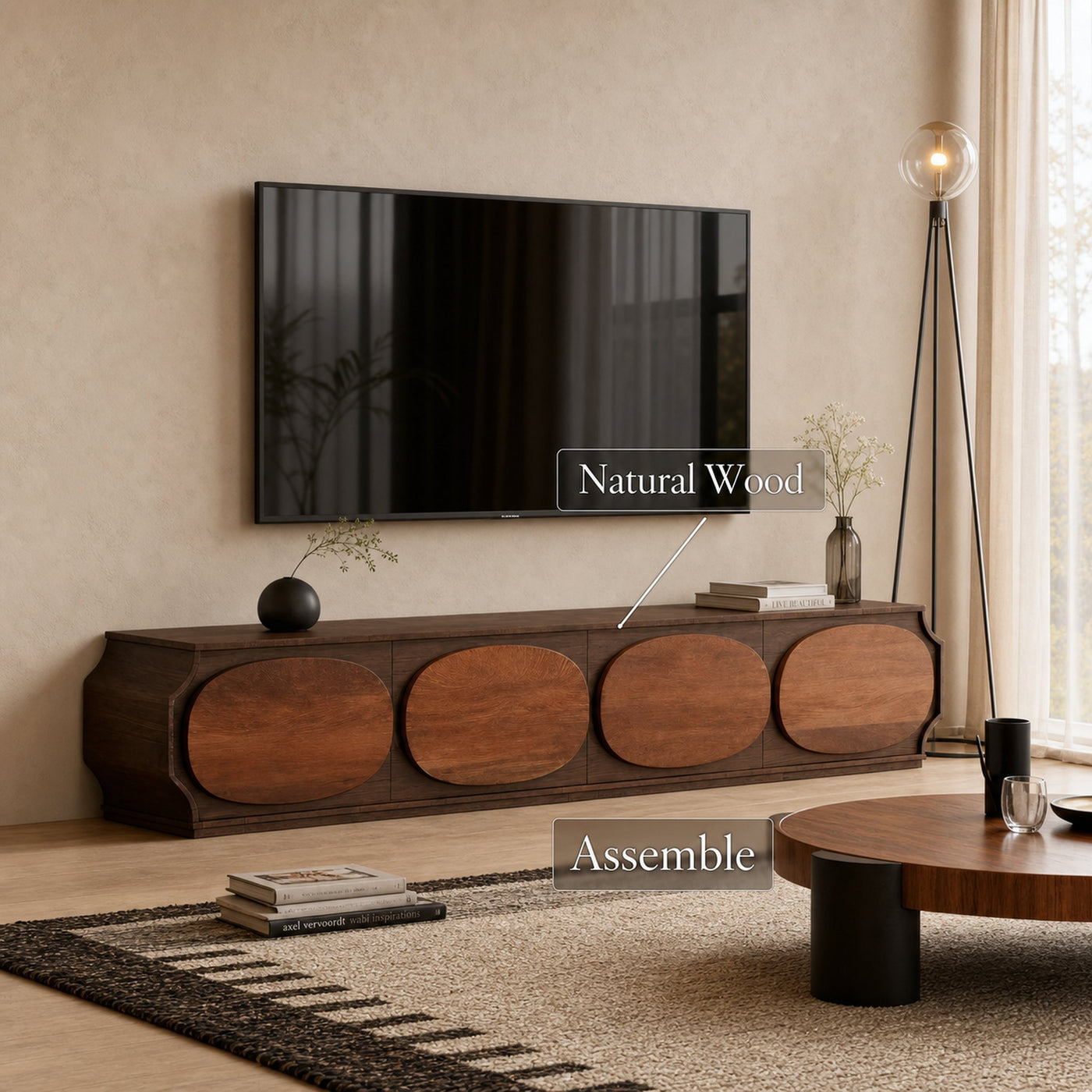 Modern Rounded TV Console For Living Room - product view 7