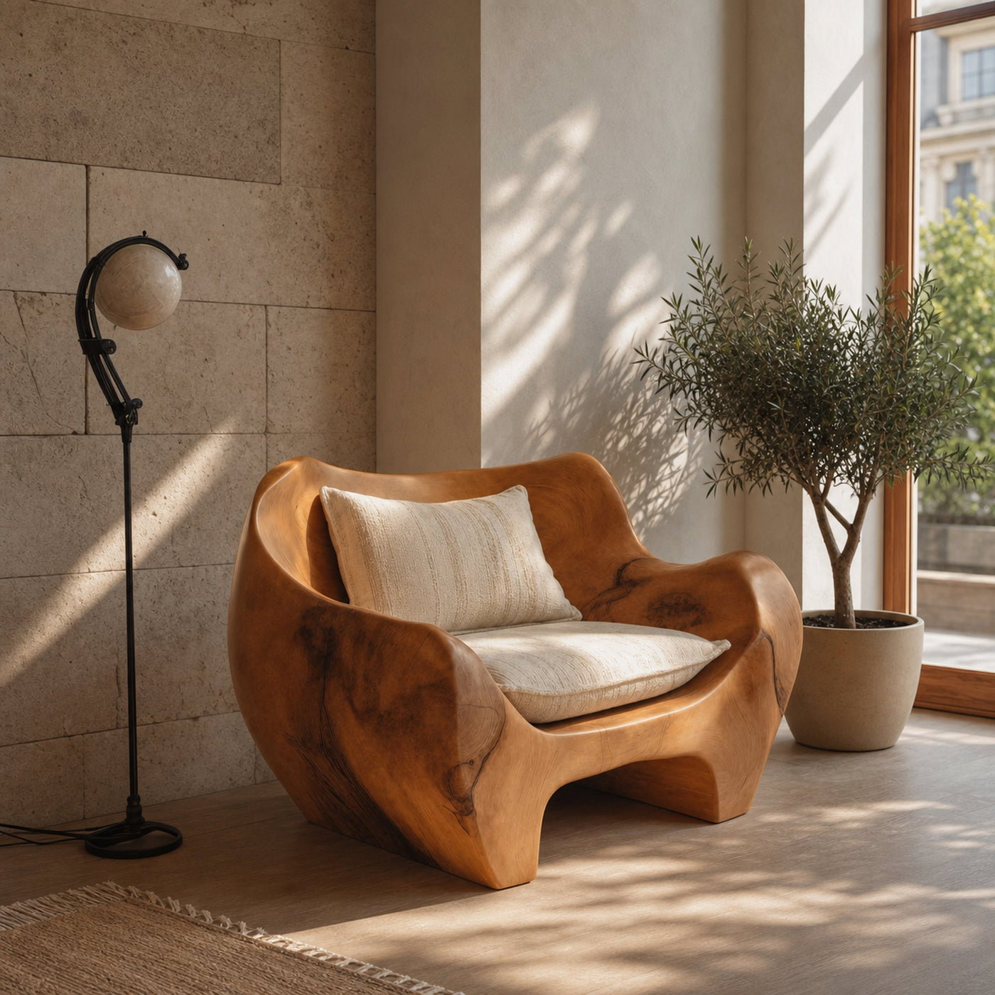 Modern Sculpted Armchair For Living Room Or Lounge