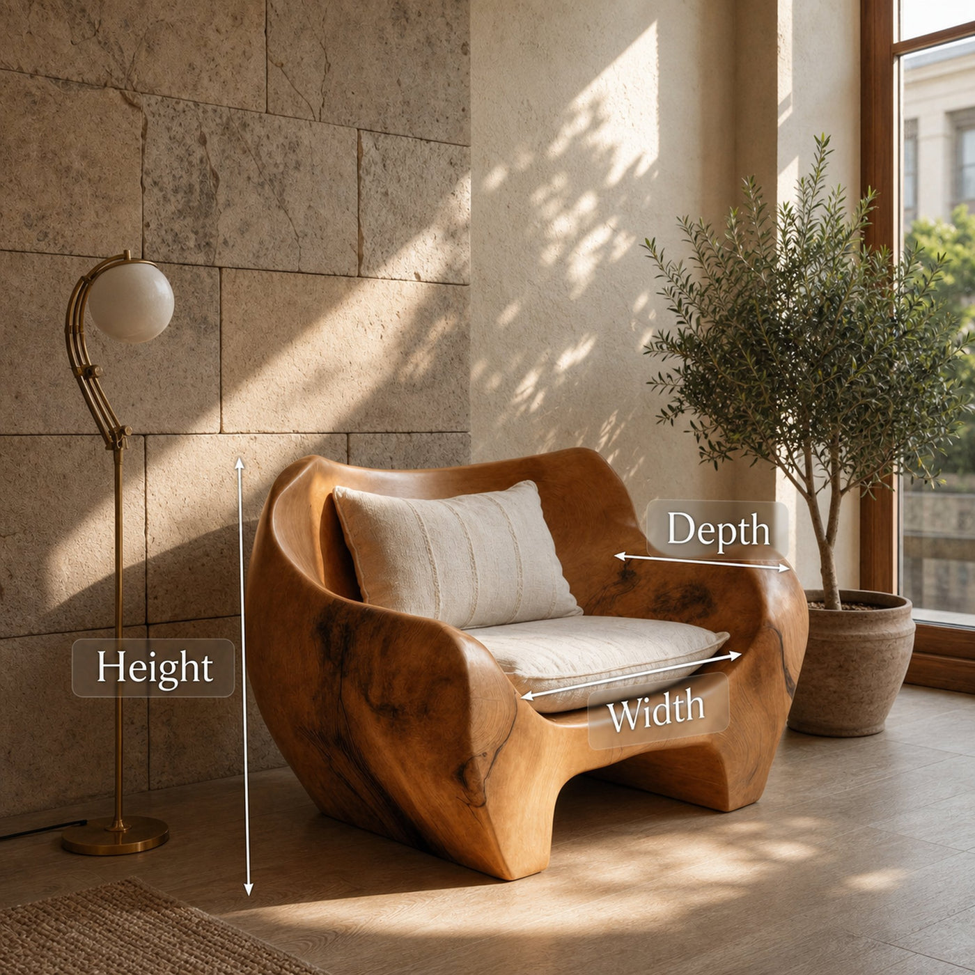 Modern Sculpted Armchair For Living Room Or Lounge - product view 7
