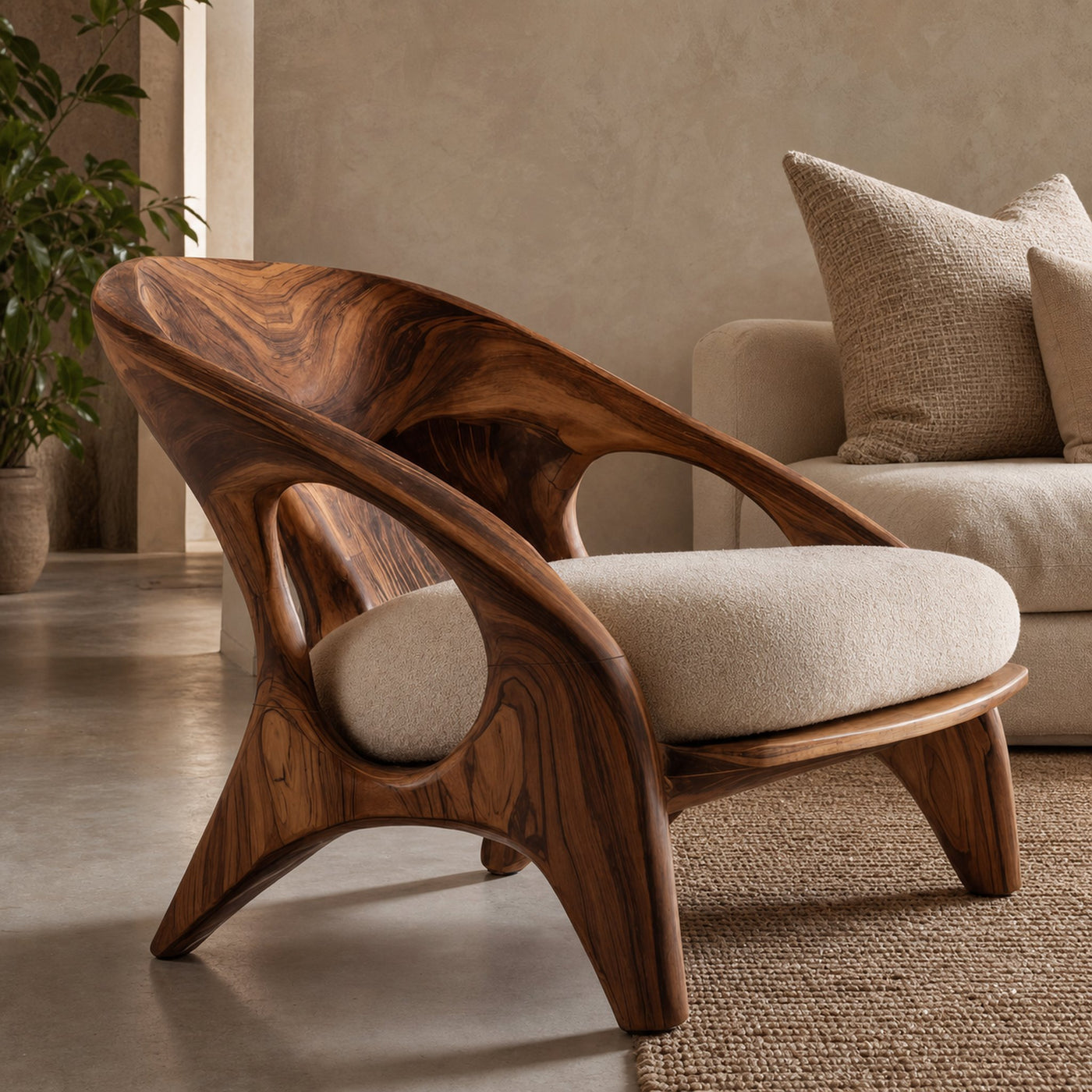 Modern Sculptural Accent Chair For Living Room - product view 2