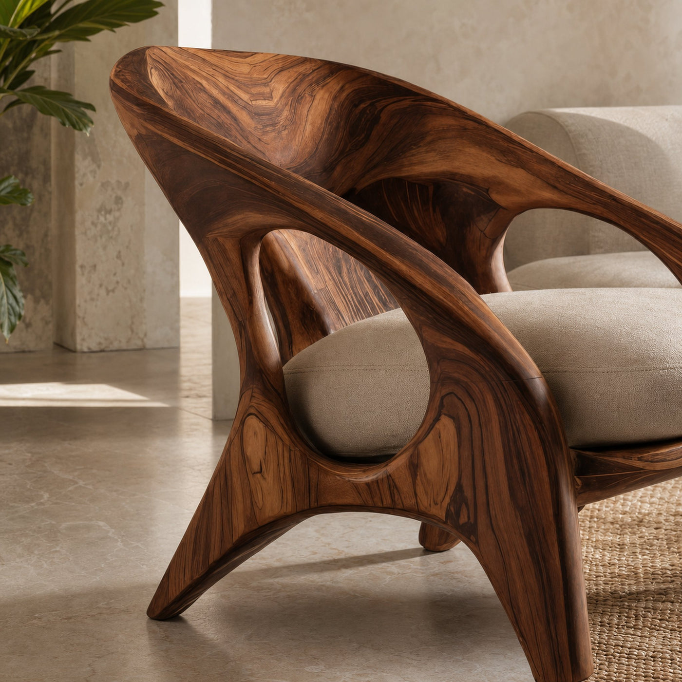 Modern Sculptural Accent Chair For Living Room - product view 3