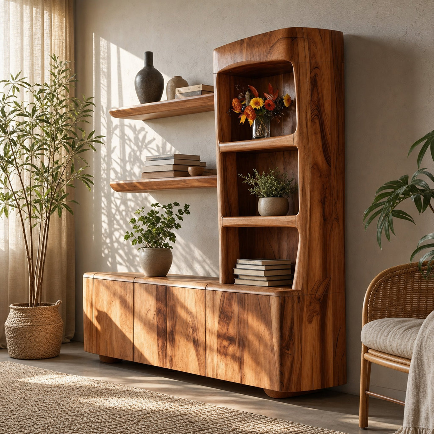 Modern Sculptural Bookshelf Cabinet For Living Room - product view 6