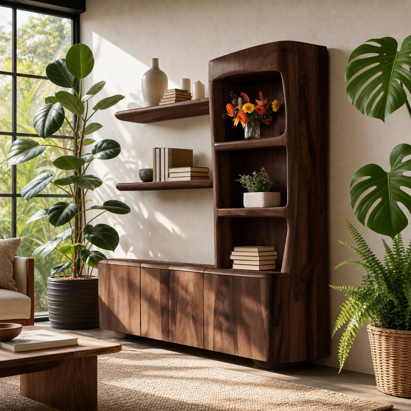 Modern Sculptural Bookshelf Cabinet For Living Room - product view 7