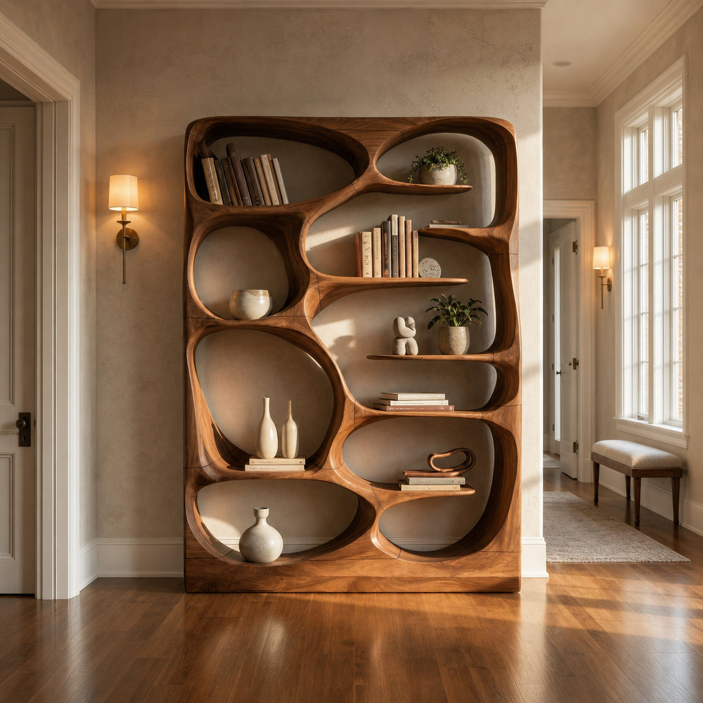 Modern Sculptural Bookshelf Storage Organizer For Living Room - product view 6