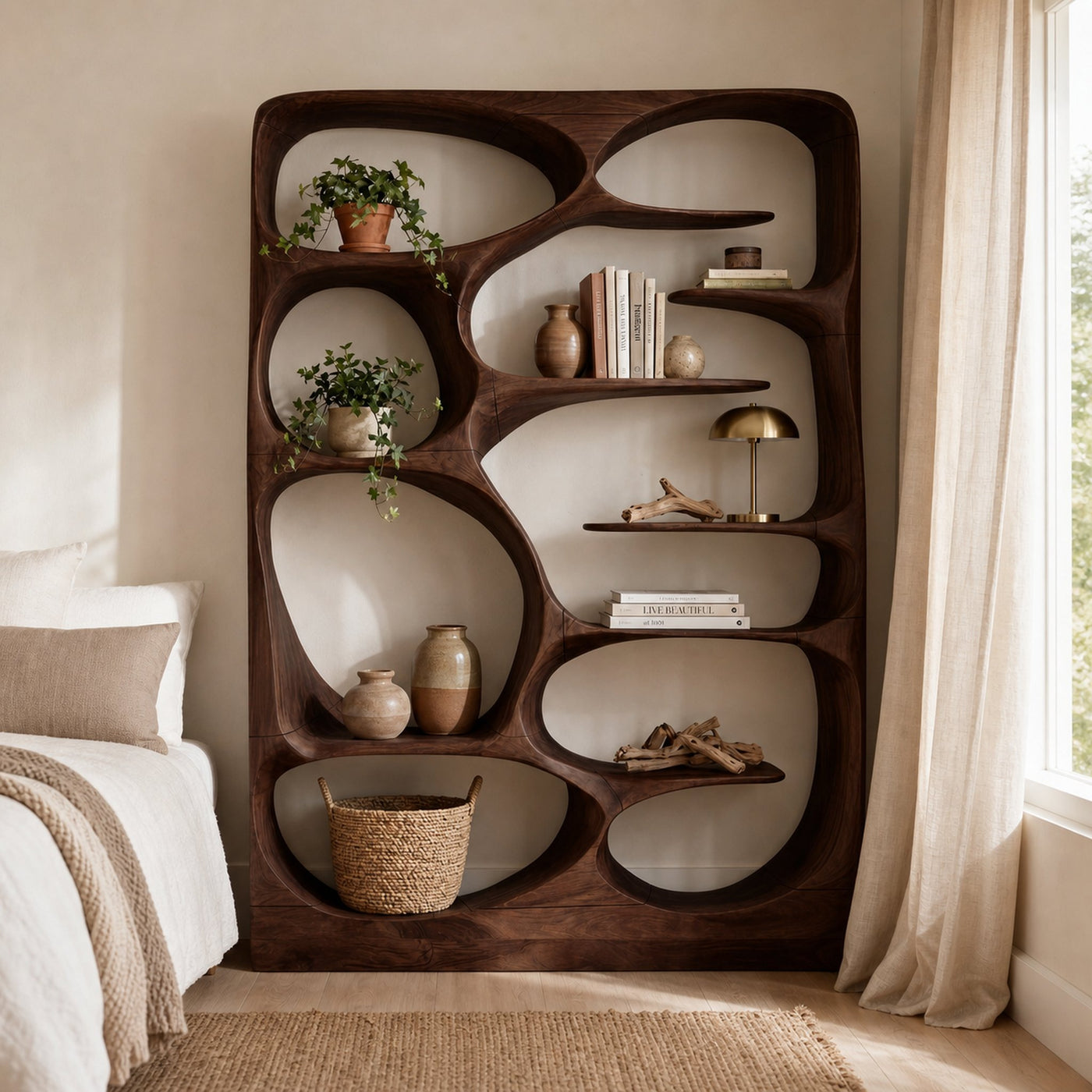 Modern Sculptural Bookshelf Storage Organizer For Living Room - product view 7