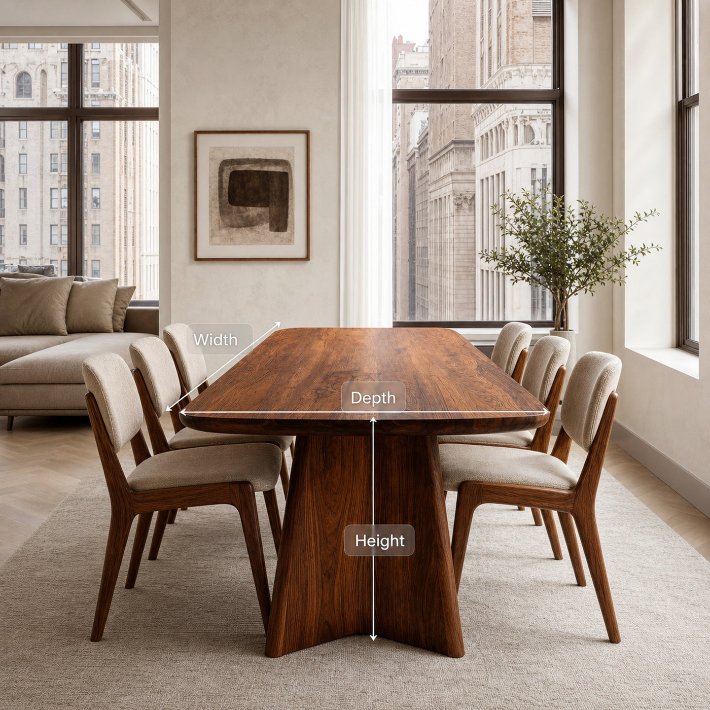 Modern Sculptural Dining Table For Dining Room - product view 7