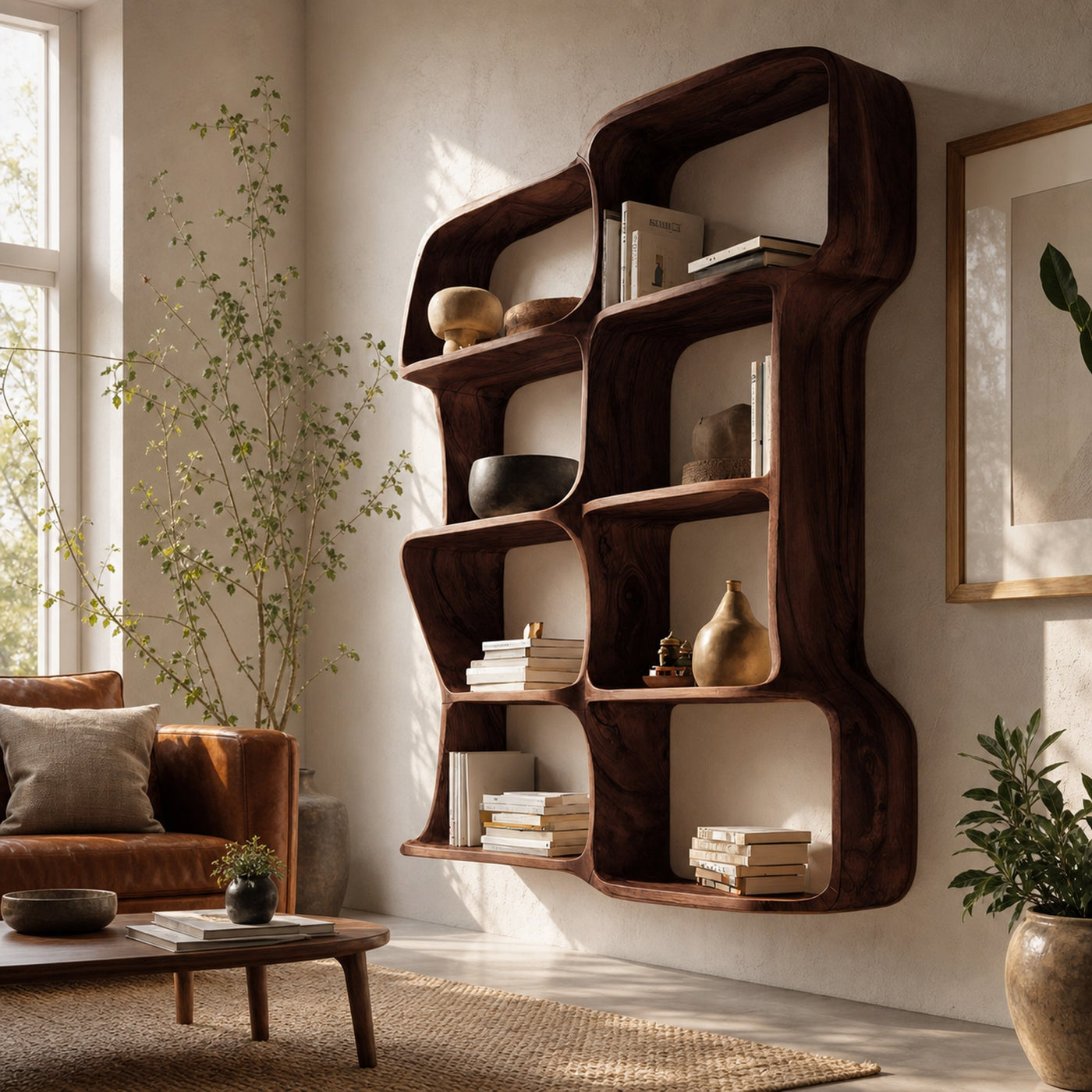 Modern Sculptural Floating Bookshelf For Bedroom Or Living Room - product view 7