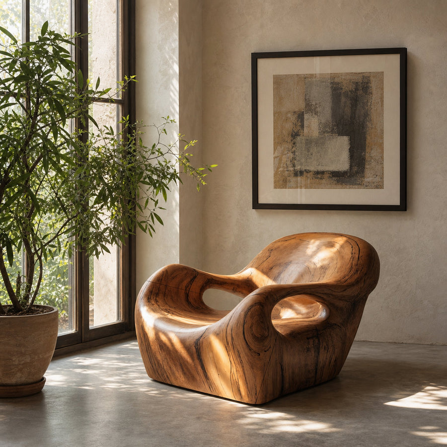 Modern Sculptural Lounge Chair For Living Room Or Reading Corner