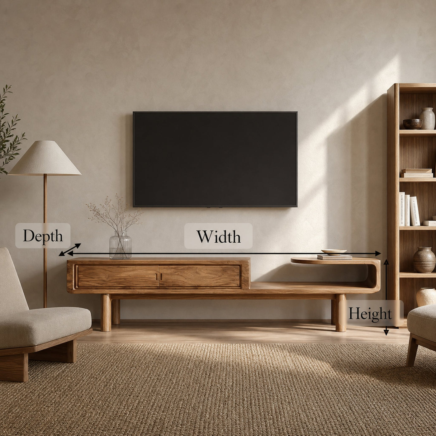 Modern Sculptural TV Console For Living Room And Media Wall - product view 7