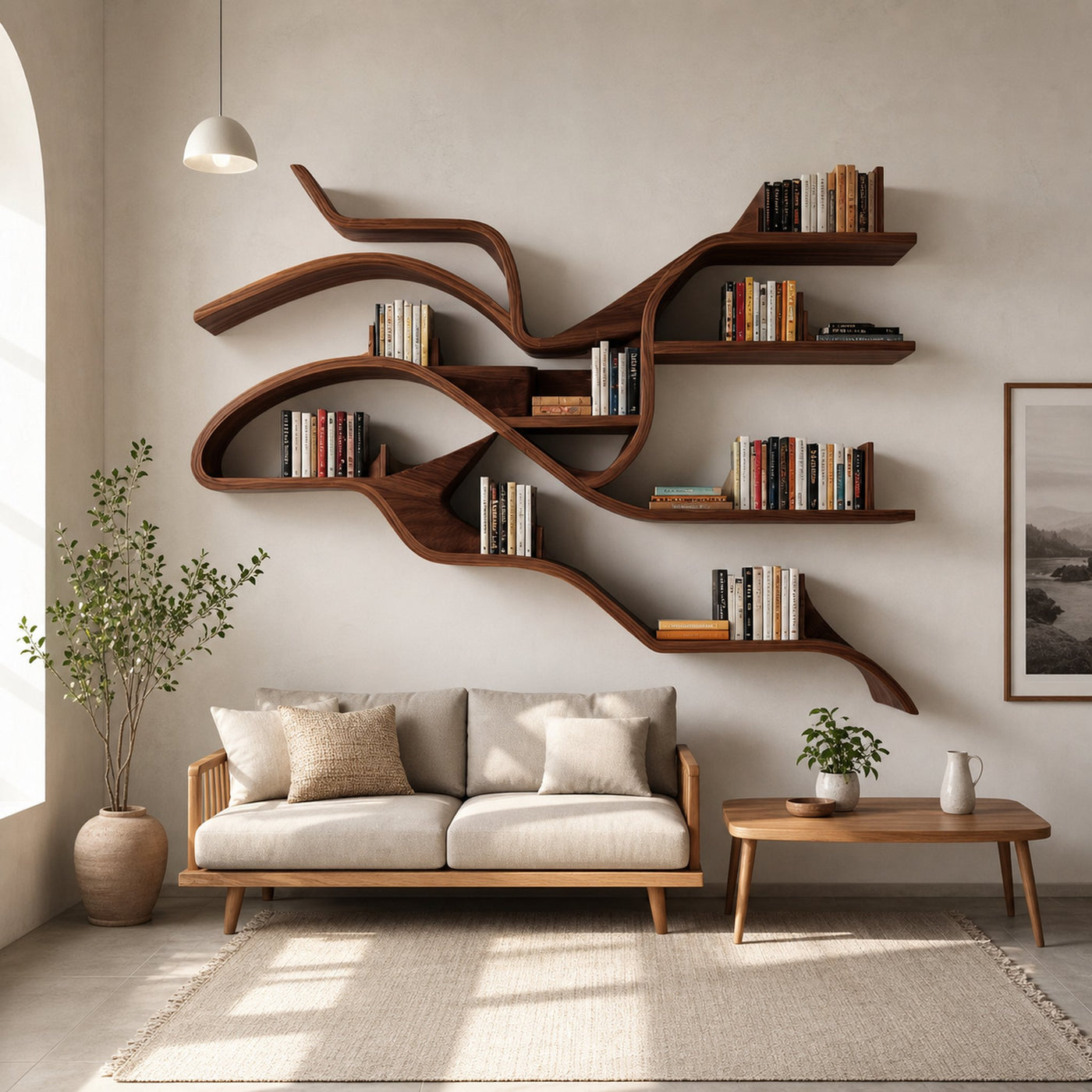 Modern Sculptural Wall Bookshelf For Living Room - product view 7